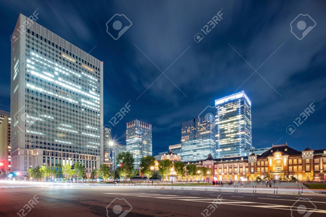 Tokyo City Skyline At Railway Station Surround By Modern Highrise Stock Photo Picture And Royalty Free Image Image