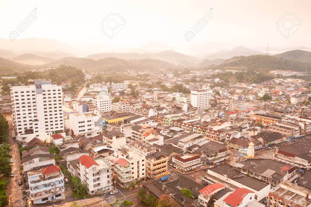 Aerial View Of Betong District This District Is At The Southernmost Point Of Thailand The Betong