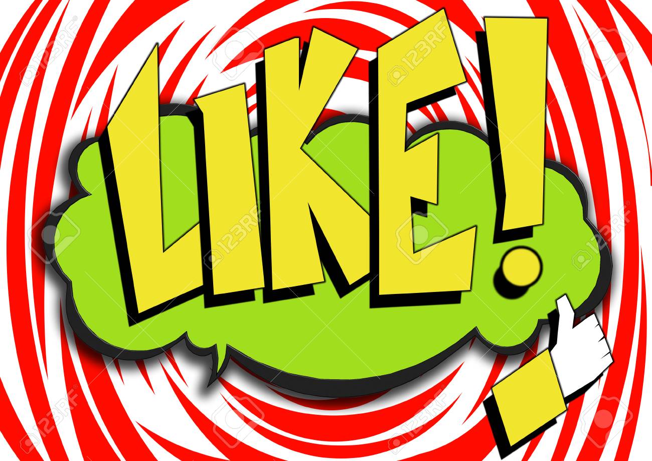 pop art comics icon with like word image with hi res rendered