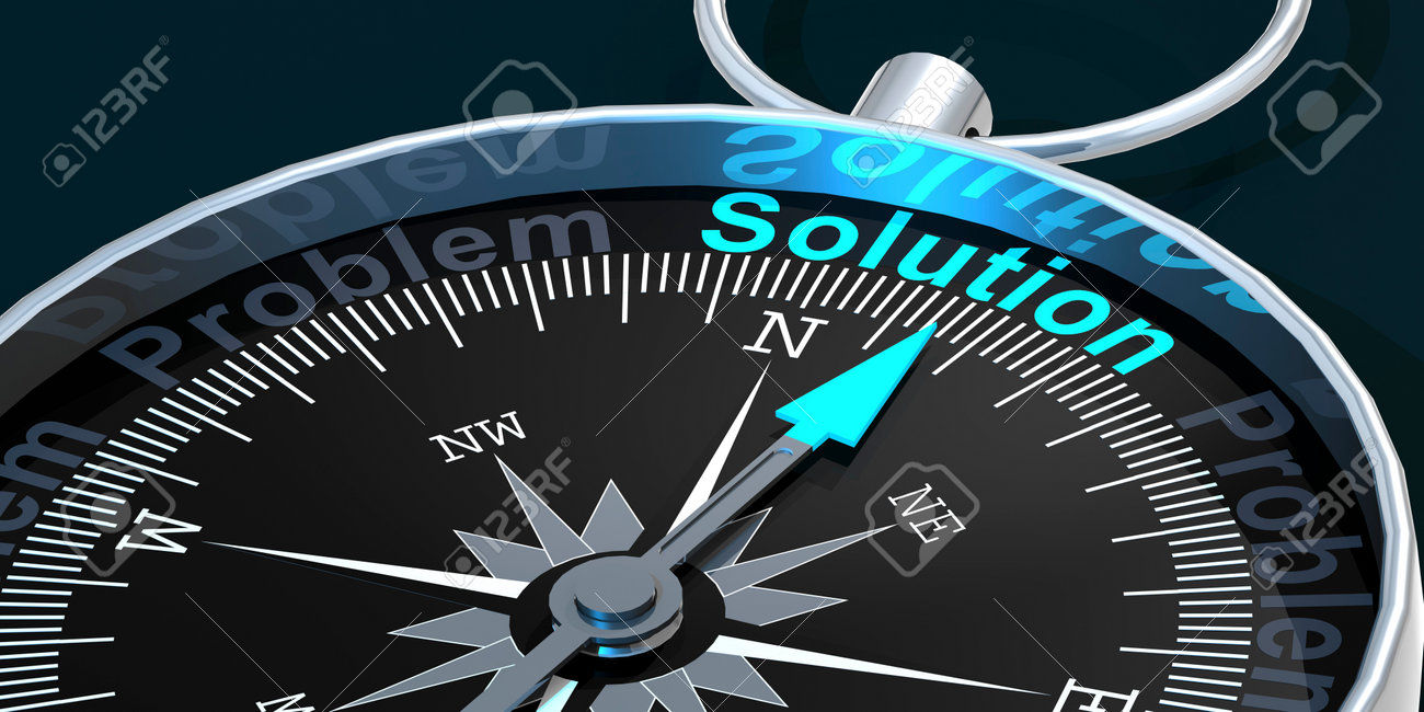 Compass needle pointing to word solution, 3d rendering - 169211801 Compass needle pointing to word solution, 3d rendering - 169211801
