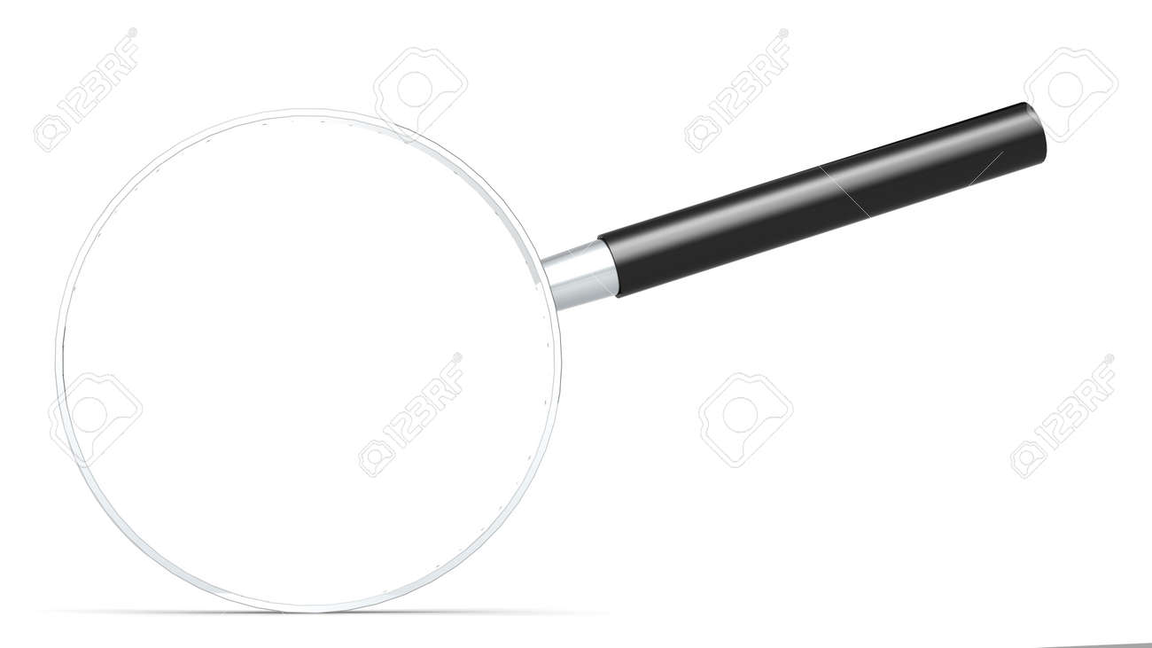 Magnifying glass isolated on white background, 3d rendering - 170990725 Magnifying glass isolated on white background, 3d rendering - 170990725