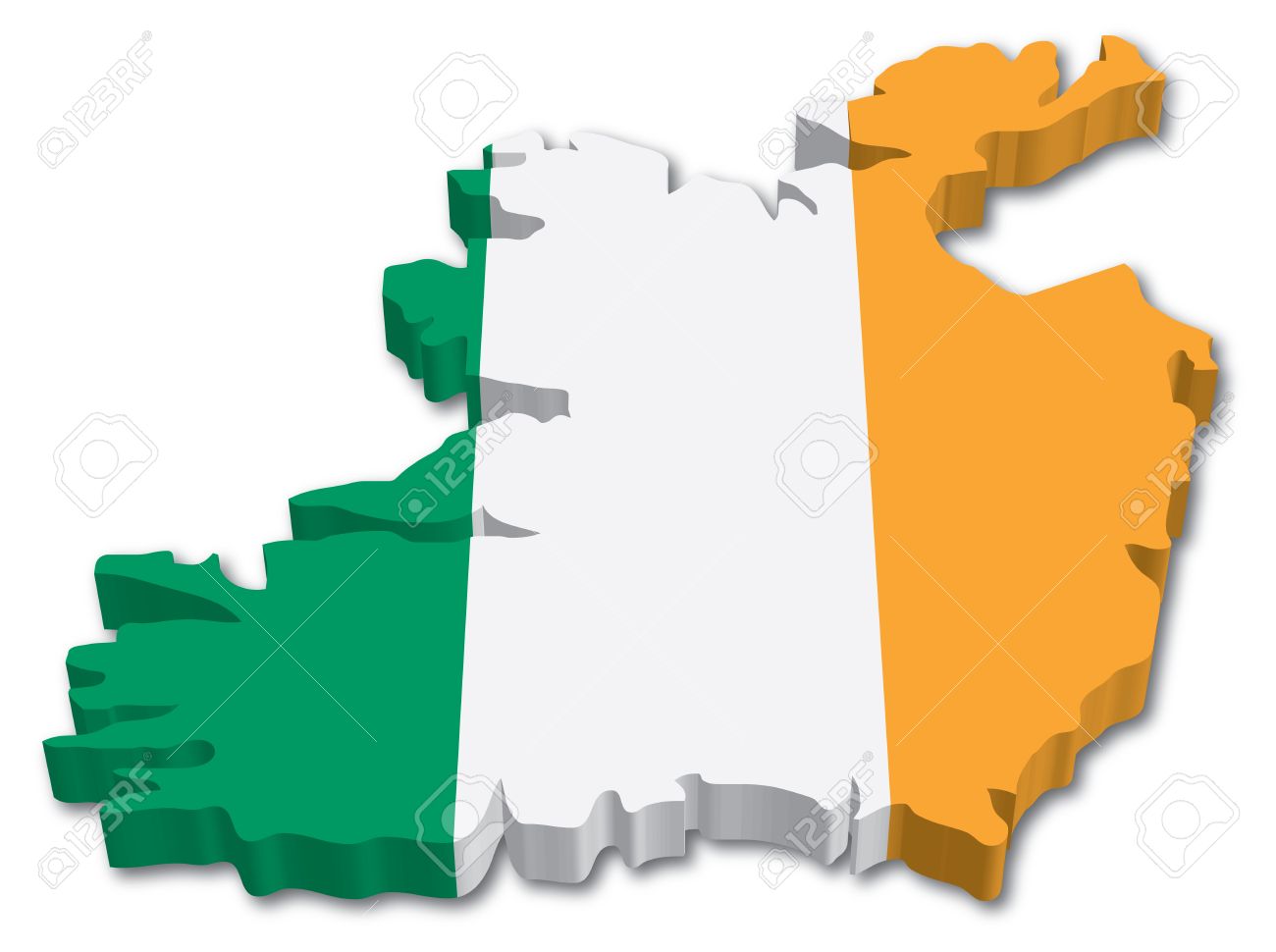 3d Map Of Ireland 3D Ireland Map With Flag Illustration On White Background Royalty Free Svg,  Cliparts, Vectors, And Stock Illustration. Image 15513353.
