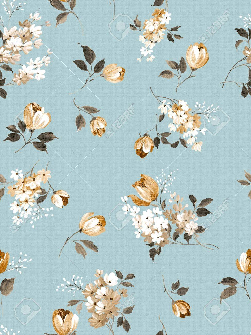 Retro Floral Seamless Background Stock Photo Picture And Royalty Free Image Image