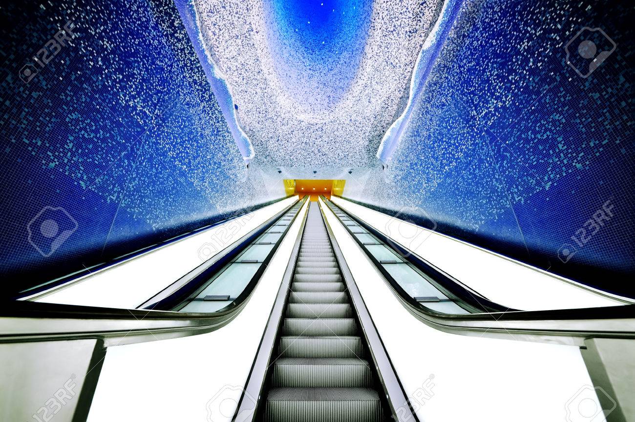 Naples subway escalators beautiful view, Toledo station, Italy - 29296767 Naples subway escalators beautiful view, Toledo station, Italy - 29296767