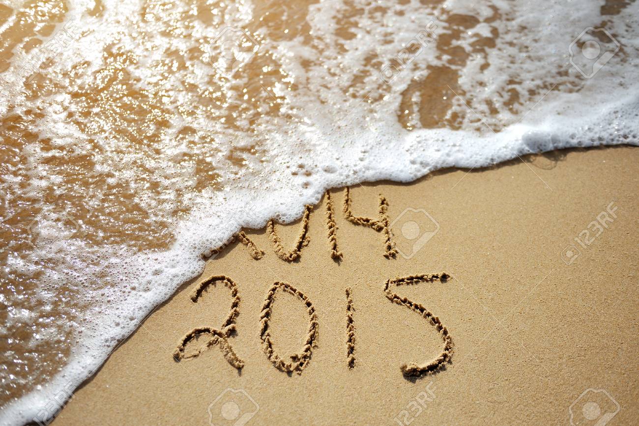 Happy Near Year concept 2015 replace 2014 on the sea beach - 34251011 Happy Near Year concept 2015 replace 2014 on the sea beach - 34251011