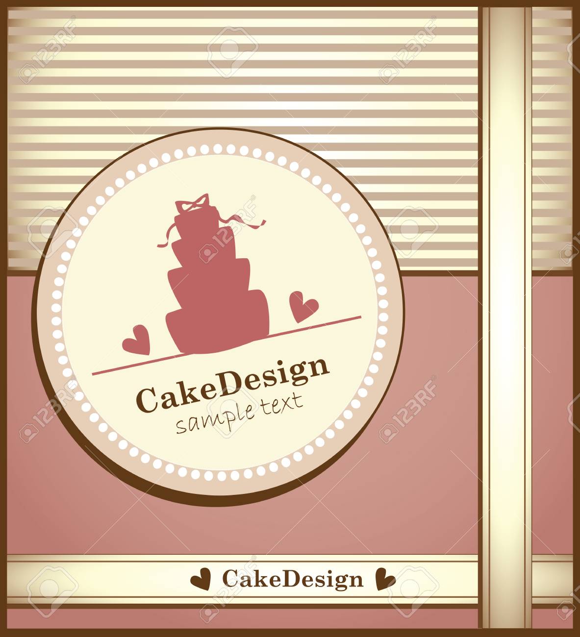 甘い結婚式のケーキとカードのイラスト素材 ベクタ Image