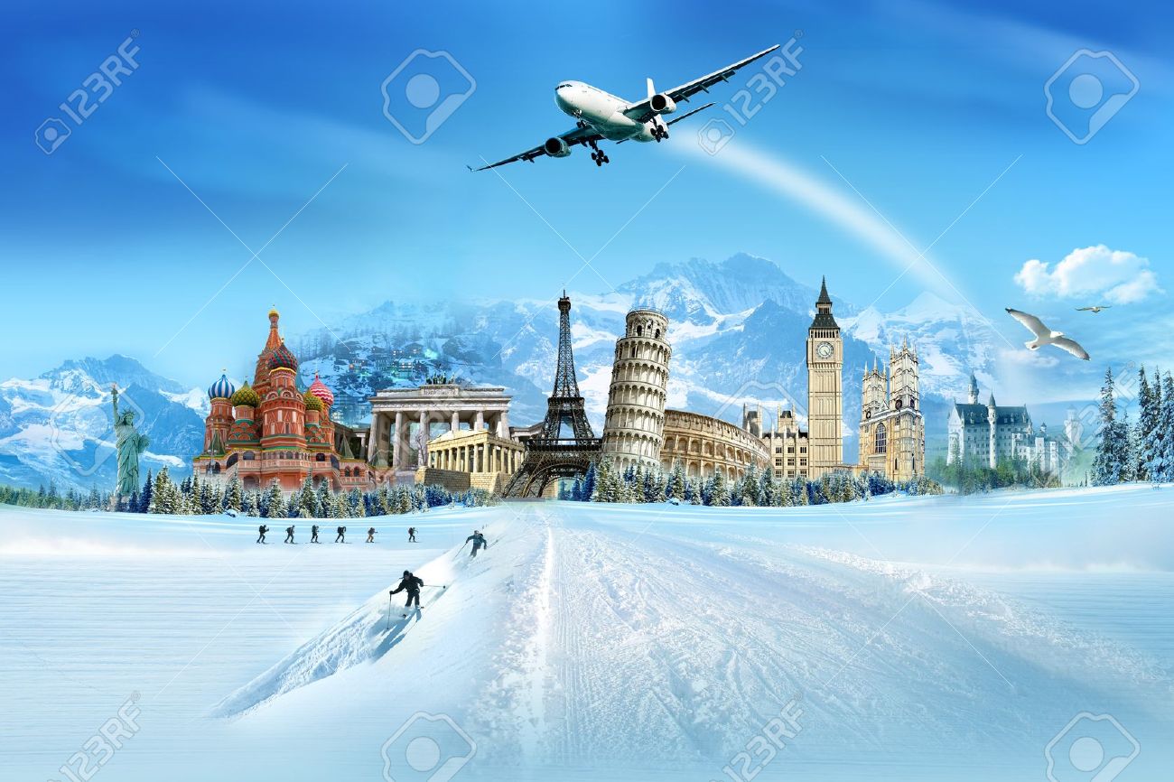 Travel - winter vacation, world monuments and mountains - 11325057 Travel - winter vacation, world monuments and mountains - 11325057