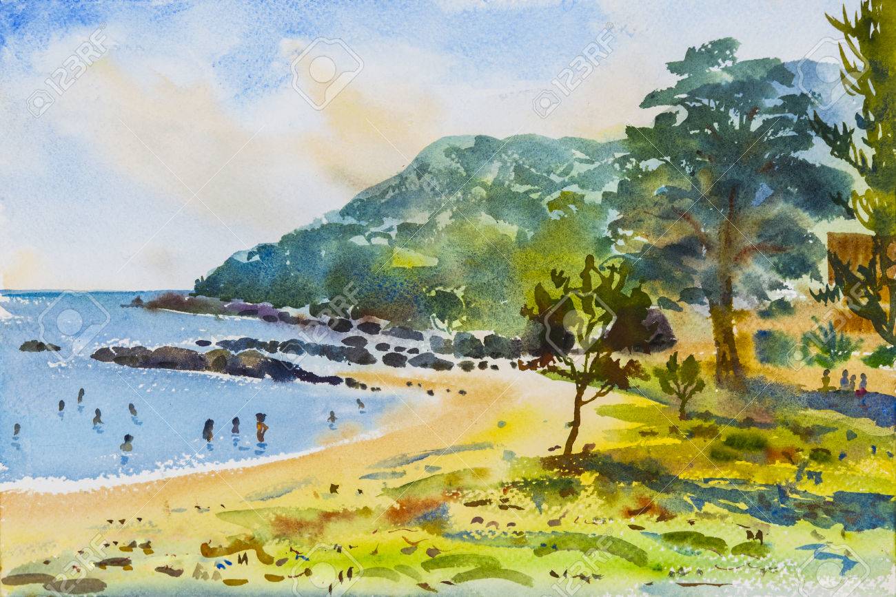 オリジナルの油絵、カラフルな海景画、抽象画、海の壁画、抽象