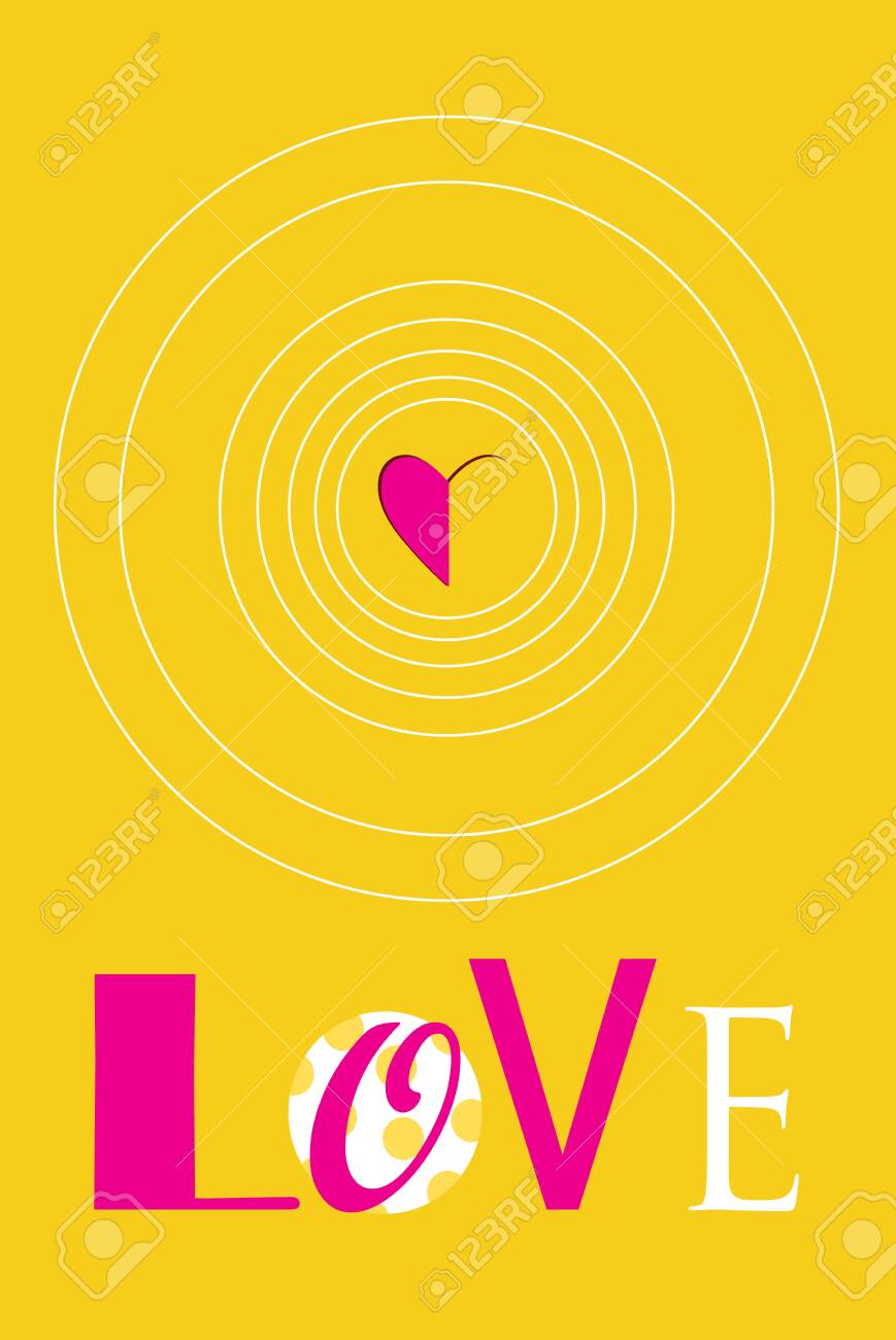 festive poster with the word love and hearts on a bright background love template word