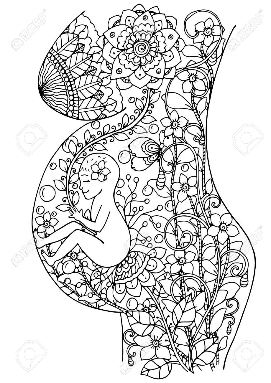 Illustration Vectorielle De Travail A La Main Bebe Zentangl Dans L Uterus Dessin De Griffonnage Coloriage Anti Stress Pour Les Adultes Noir Et Blanc Clip Art Libres De Droits Vecteurs Et Illustration Illustration Vectorielle De Travail A La Main Bebe Zentangl Dans L Uterus Dessin De Griffonnage Coloriage Anti Stress Pour Les Adultes Noir Et Blanc Clip Art Libres De Droits Vecteurs Et Illustration