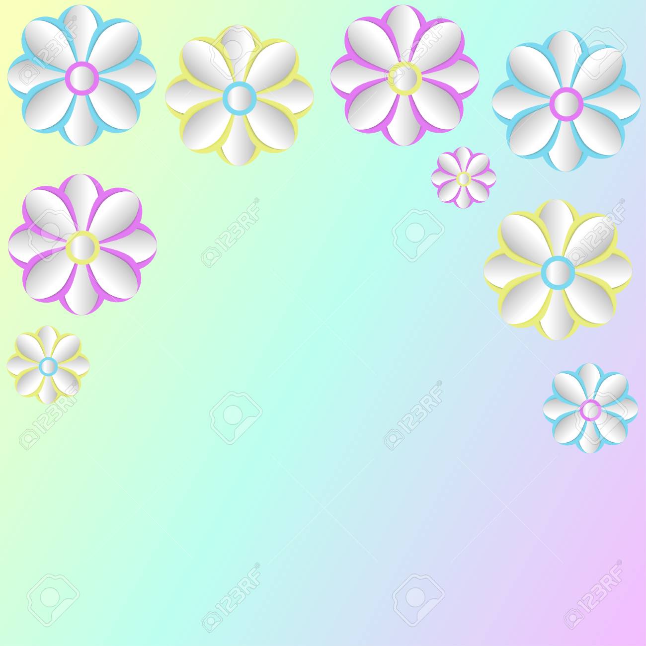 cutout paper flowers vector greeting paper flower cut out