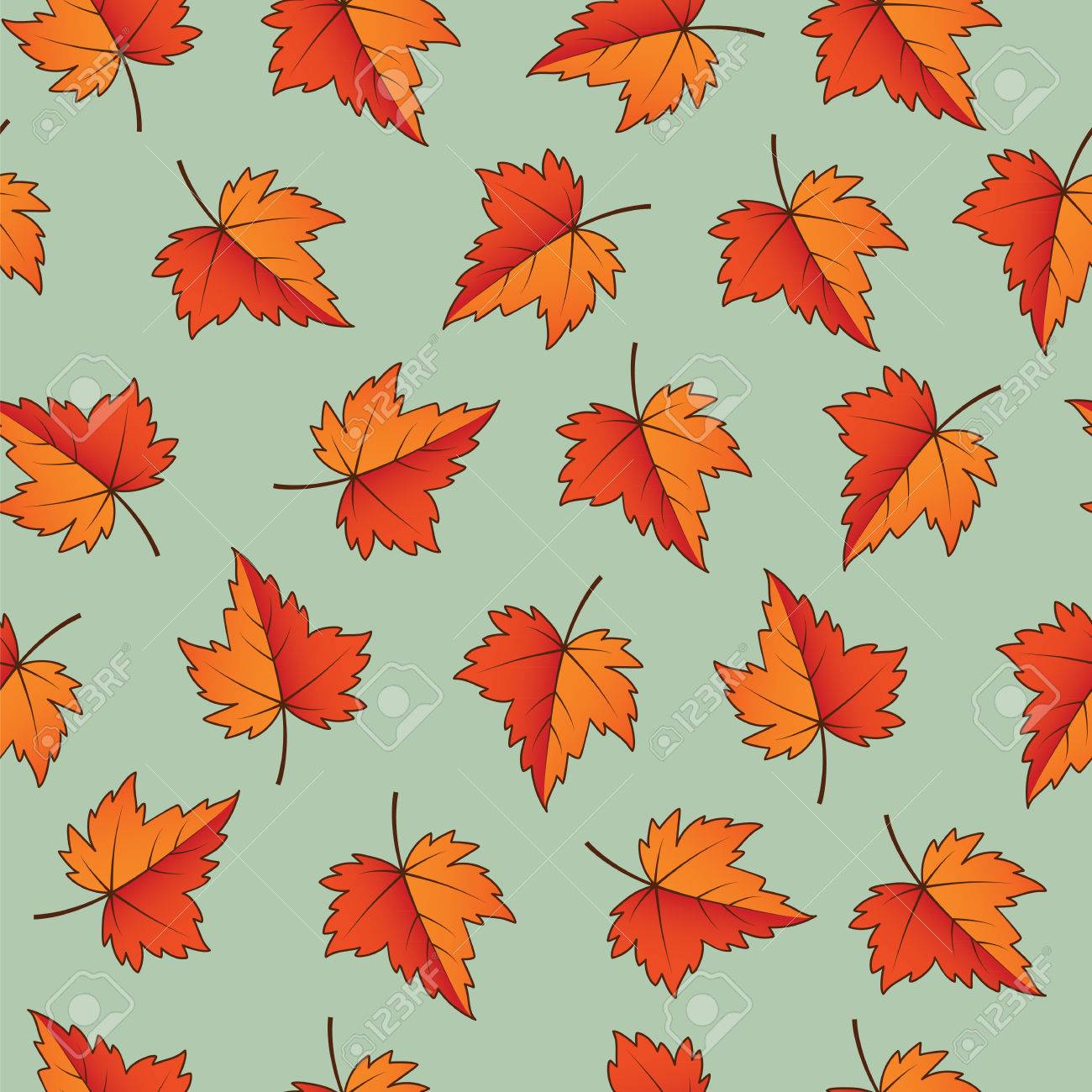 Fall Leaves Seamless Pattern Vector Illustration Eps10 Royalty Free Cliparts Vectors And Stock Illustration Image