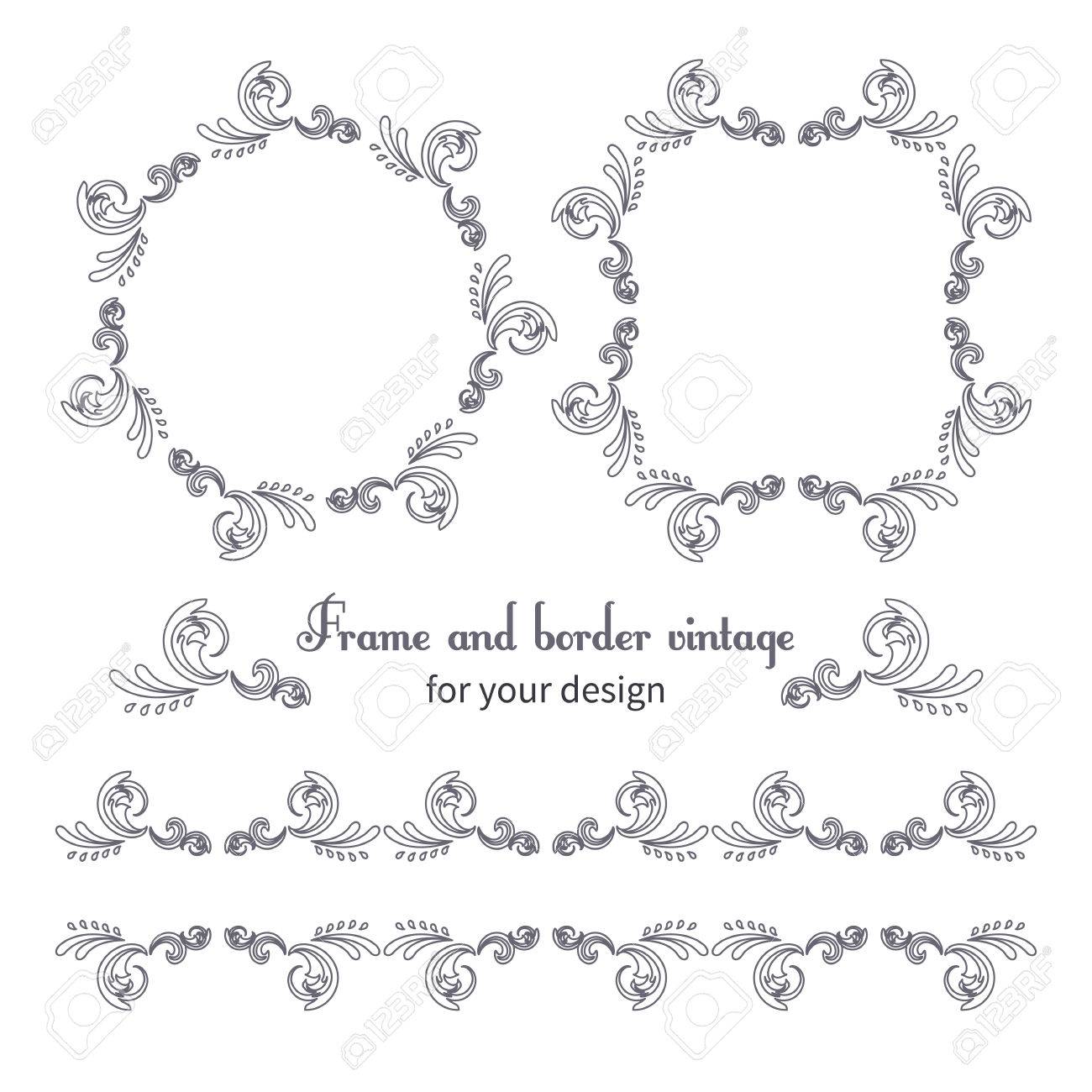 Set Of Vintage Frames And Borders With Vignettes In Victorian Royalty Free Cliparts Vectors And Stock Illustration Image 41835293