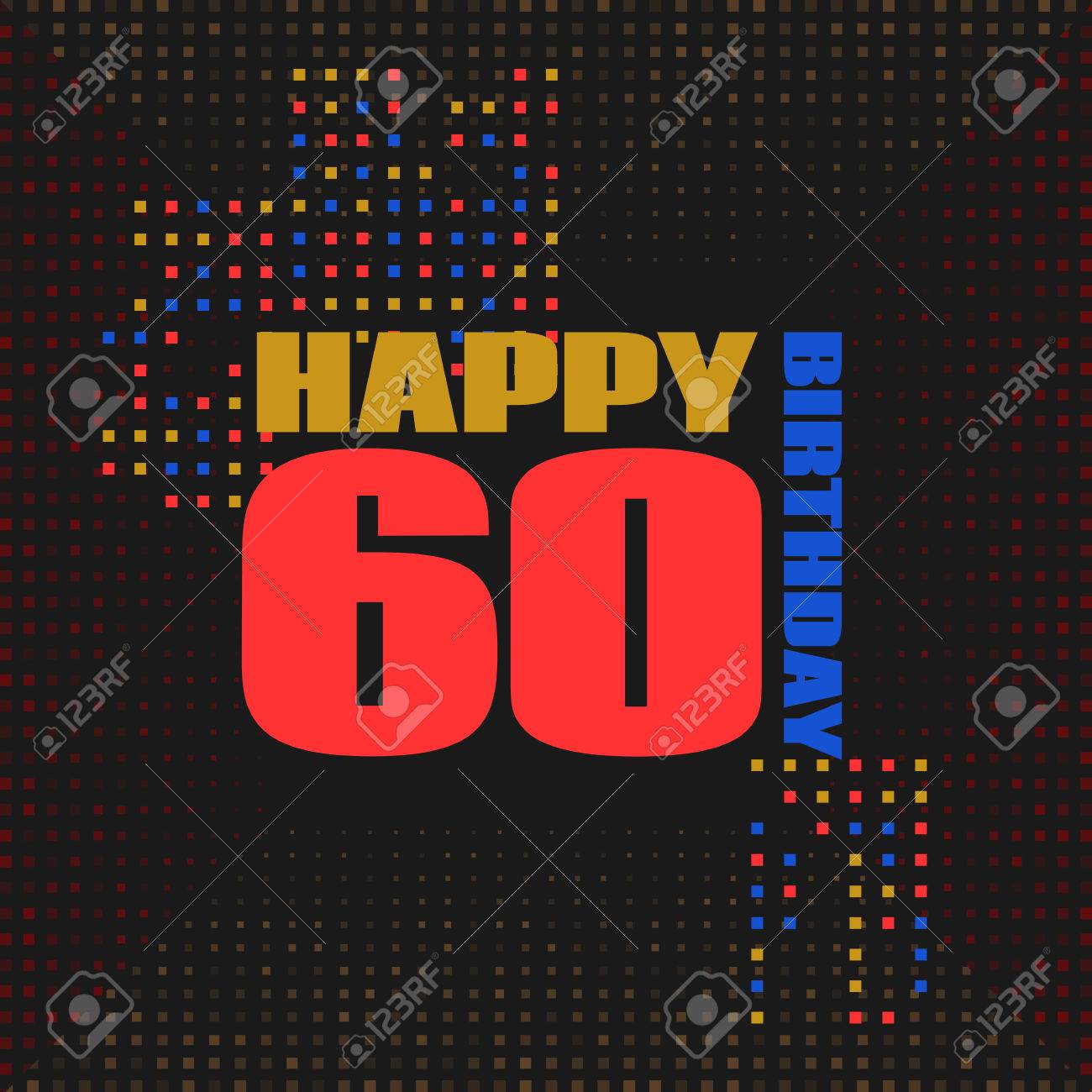 anniversary card 60 years birthday design for poster or invitation