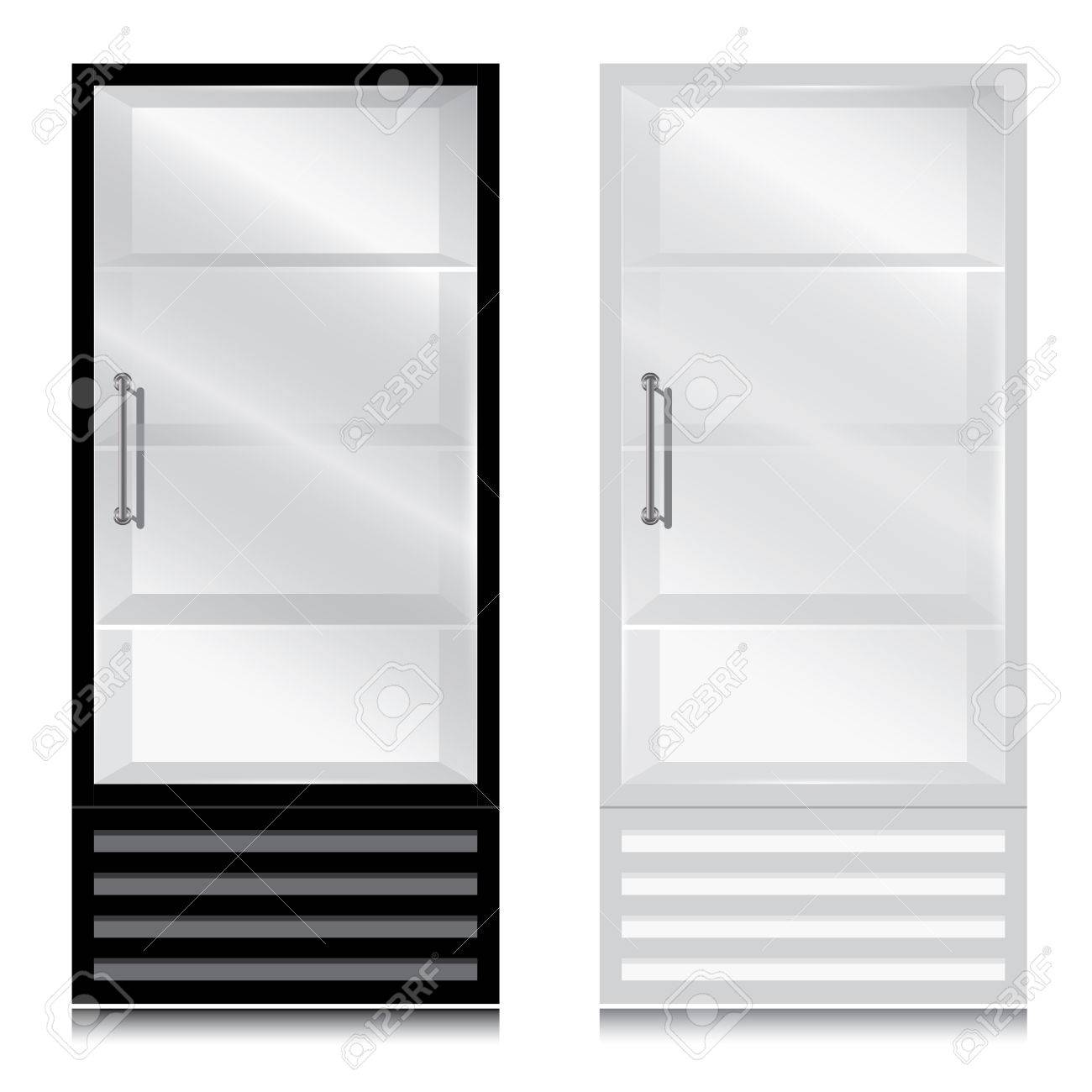 Glass Door Fridge With Handle Open On The Right Glass Door Fridge With Handle Open On The Right Black And