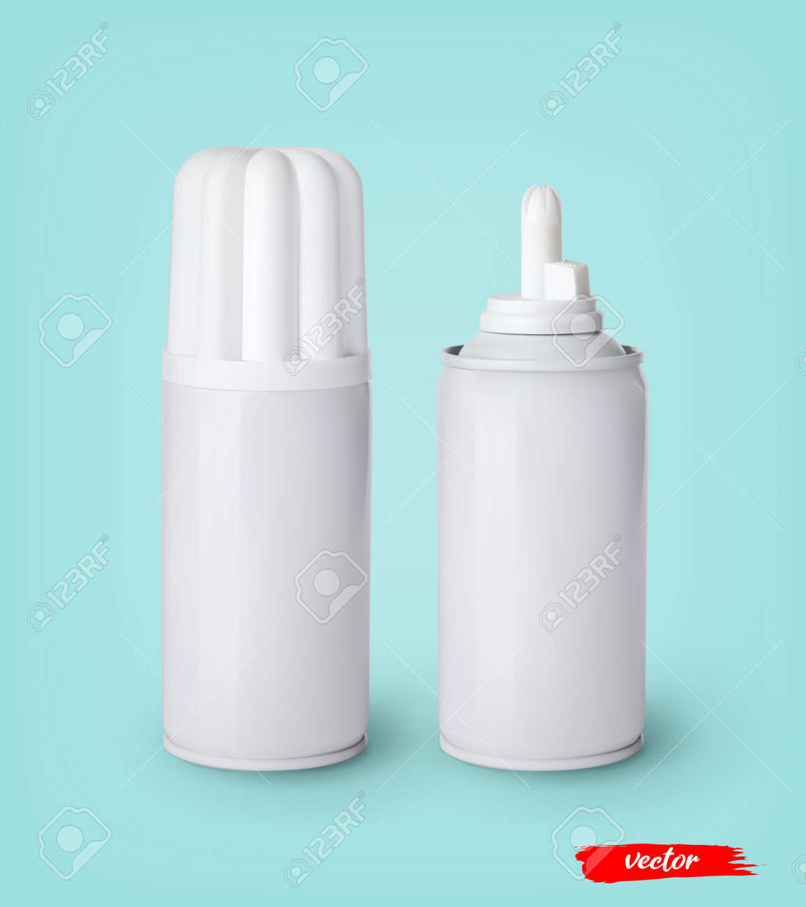 Download Whipped Cream Bottle Cans On Blue Background 3d Realistic Vector Royalty Free Cliparts Vectors And Stock Illustration Image 164426587