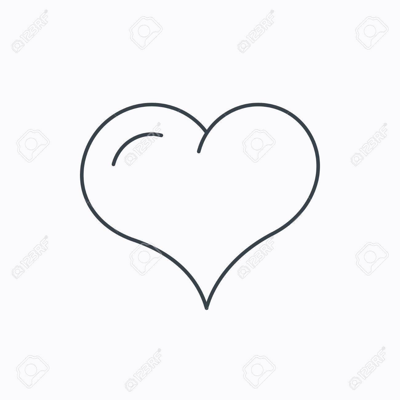 love heart icon life sign linear outline icon on white background