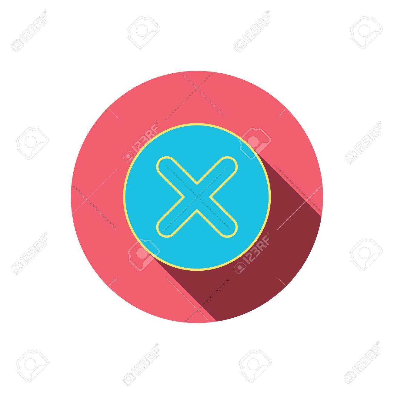 Icon Loschen Abzulehnen Oder Zeichen Entfernen Abbrechen Symbol Red Flachen Kreis Taste Linear Symbol Mit Schatten Vector Lizenzfrei Nutzbare Vektorgrafiken Clip Arts Illustrationen Image 43765701