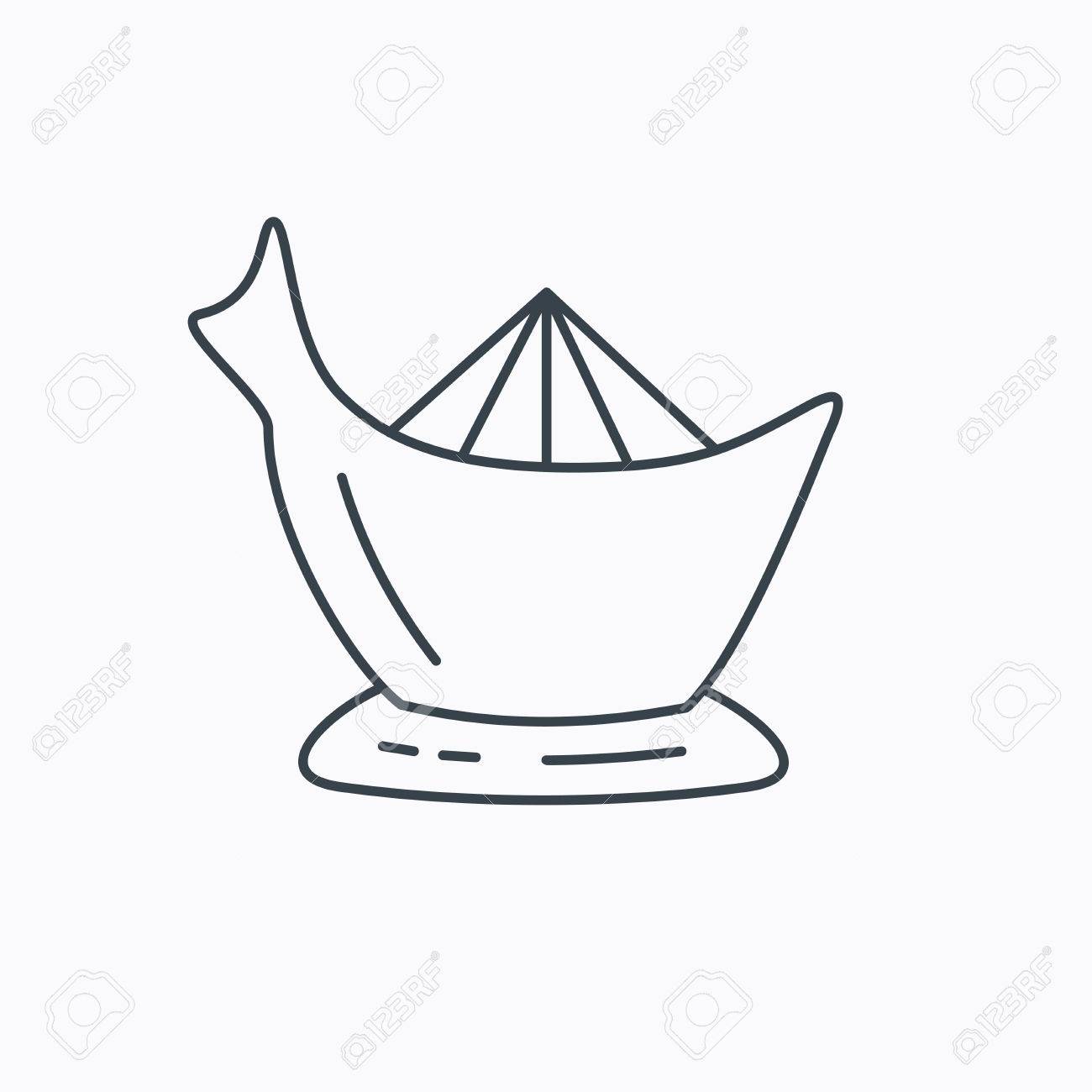 Icono Exprimidor. Exprimidor De Signo. Cocina Símbolo De La Icono De Línea De Exprimidor De Jugo, Signo De Contorno