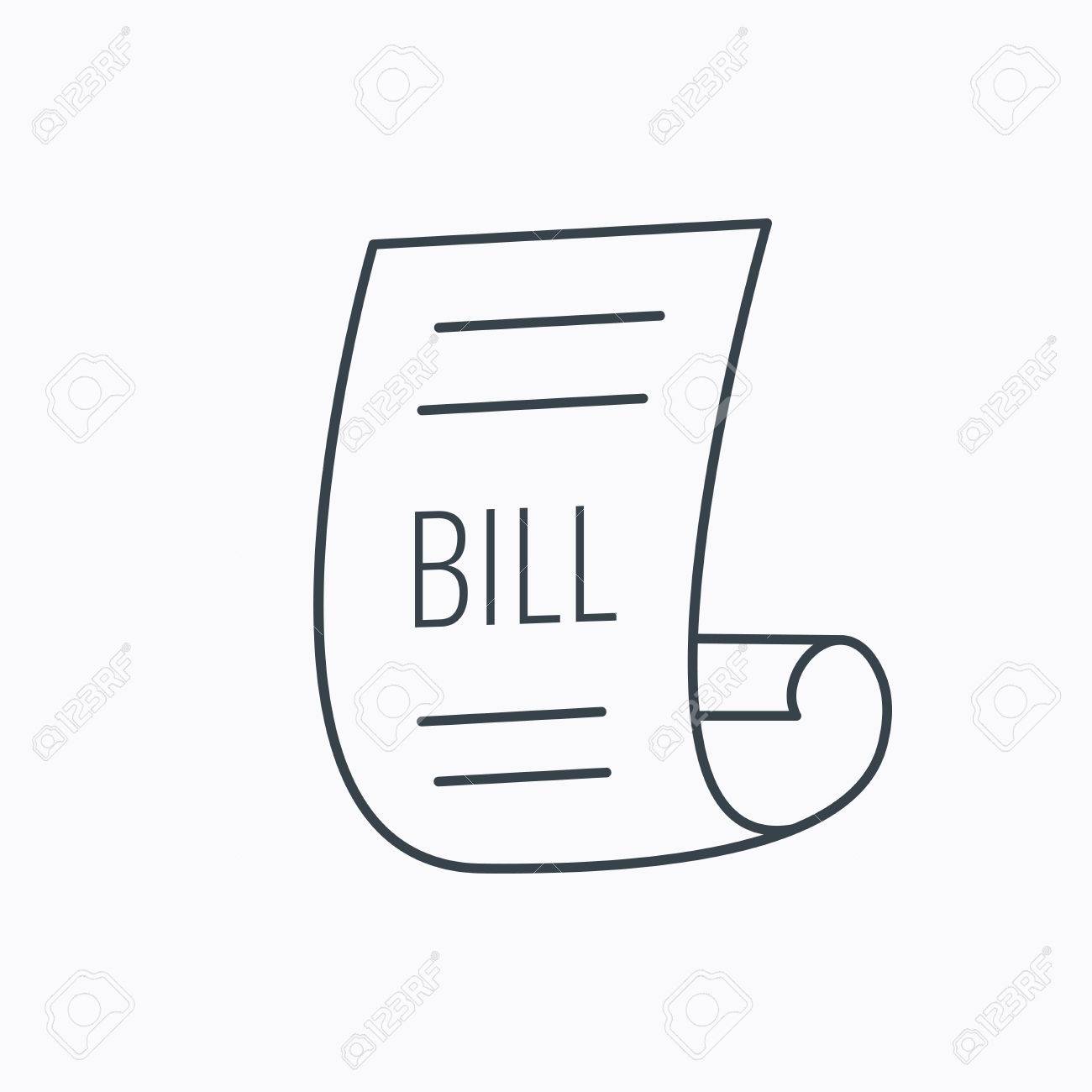 bill icon pay document sign business invoice or receipt symbol