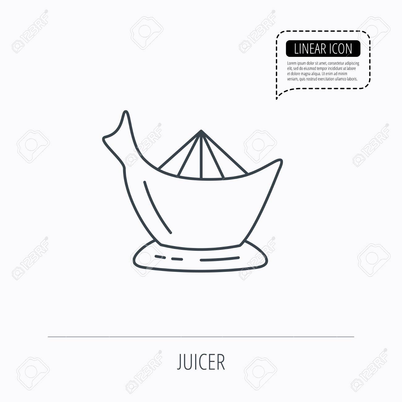 Icono Exprimidor. Exprimidor De Signo. Cocina Símbolo De La Icono De Línea De Exprimidor De Jugo, Signo De Contorno