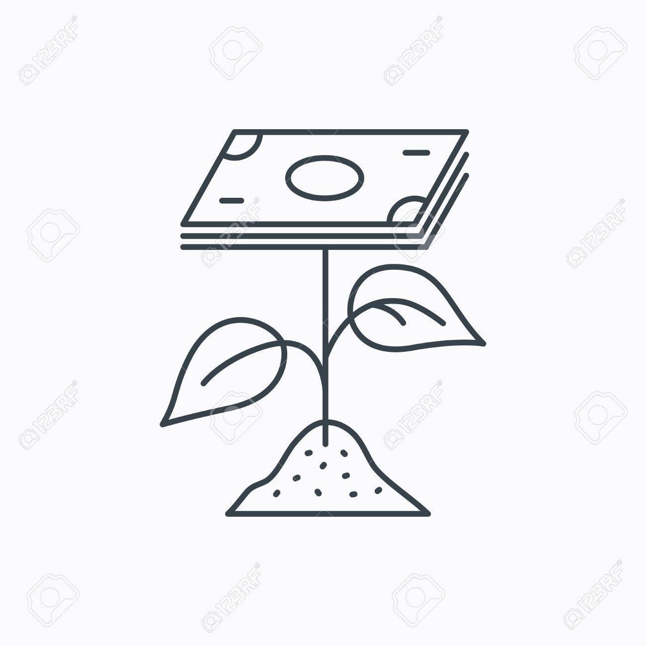 profit icon money savings sign flower with cash money symbol