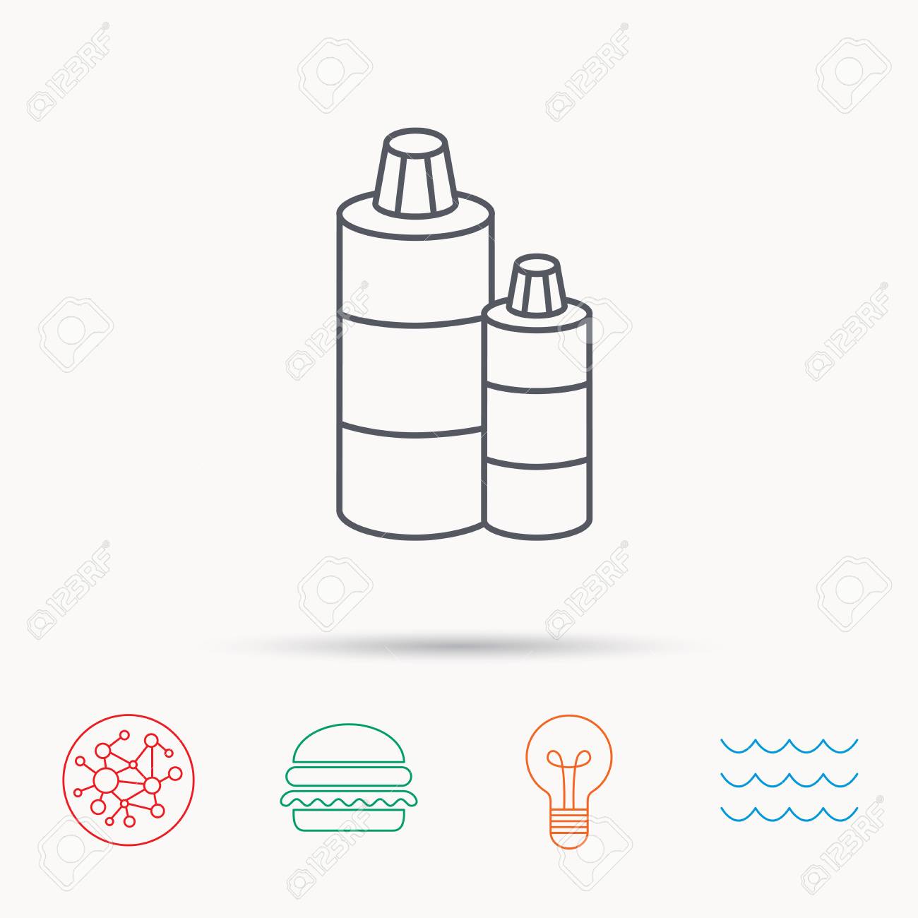 shampoo bottles icon liquid