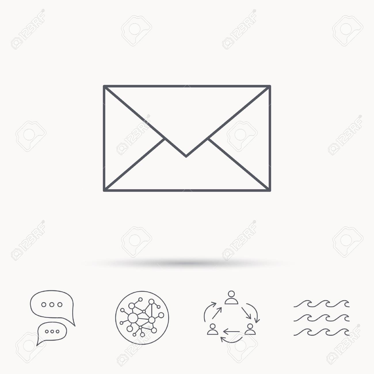 envelope mail icon email message sign internet letter symbol envelope wave