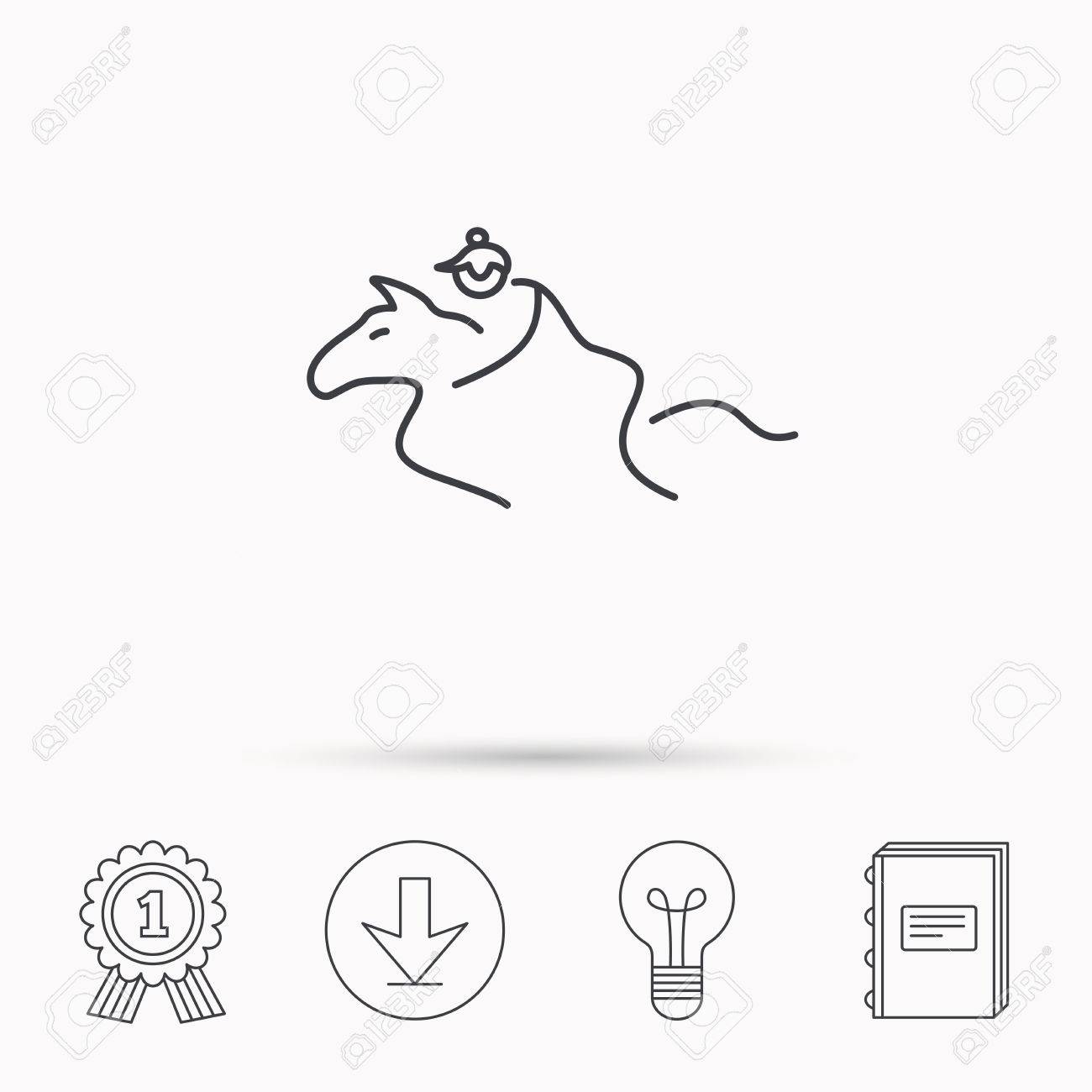 Horseback Riding Icon Jockey Rider Sign Horse Sport Symbol Download Arrow Lamp