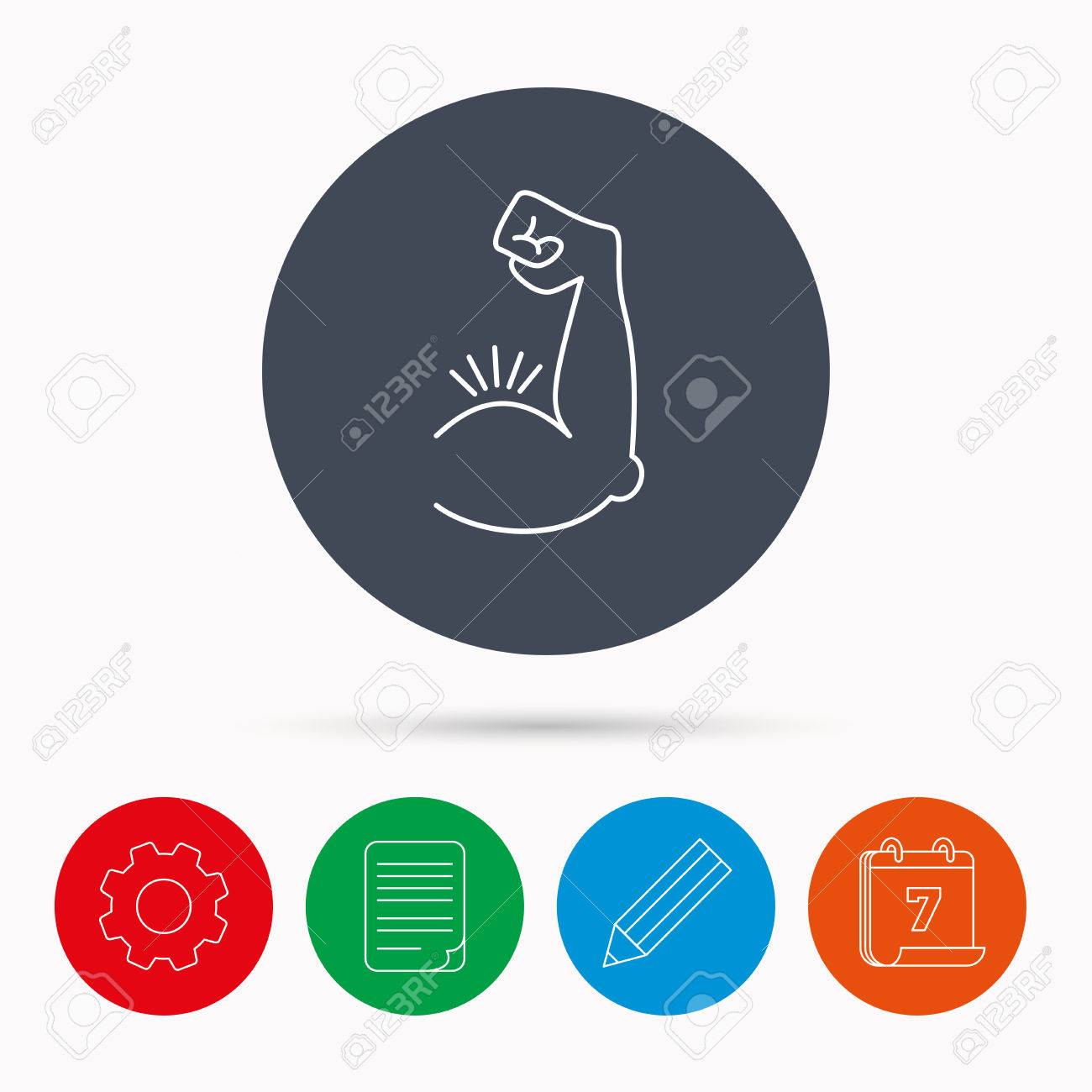 biceps muscle icon bodybuilder strong arm sign weightlifting