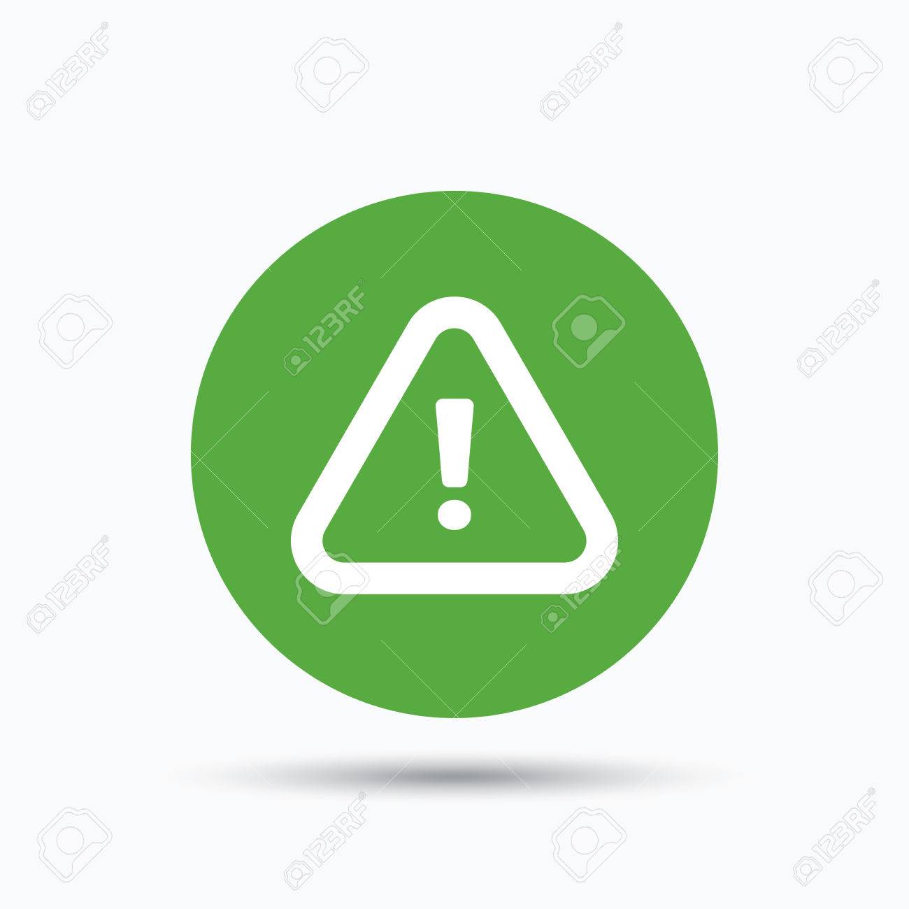 Warning Icon Attention Exclamation Mark Symbol Flat Web Button With Icon On White Background Green Round Pressbutton With Shadow Vector Royalty Free Cliparts Vectors And Stock Illustration Image