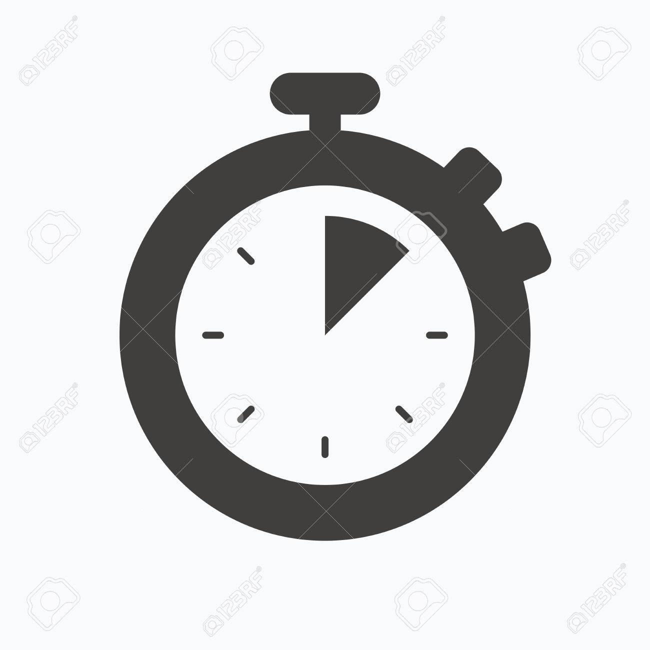 stopwatch icon timer or clock device symbol gray flat web icon