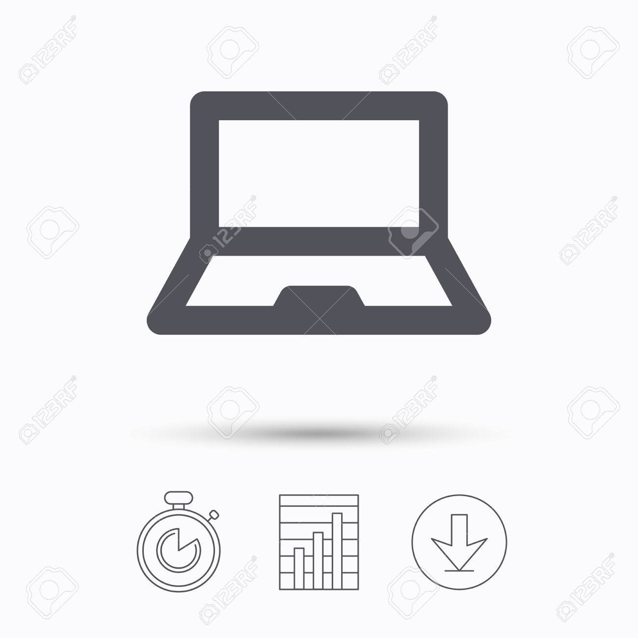 コンピューター アイコン ノートブックまたはラップトップ Pc の記号です ストップウォッチ グラフをグラフの矢印をダウンロードしてください 白い背景に線形のアイコン ベクトル のイラスト素材 ベクタ Image コンピューター アイコン ノートブックまたはラップトップ Pc の記号です ストップウォッチ グラフをグラフの矢印をダウンロードしてください 白い背景に線形のアイコン ベクトル のイラスト素材 ベクタ Image