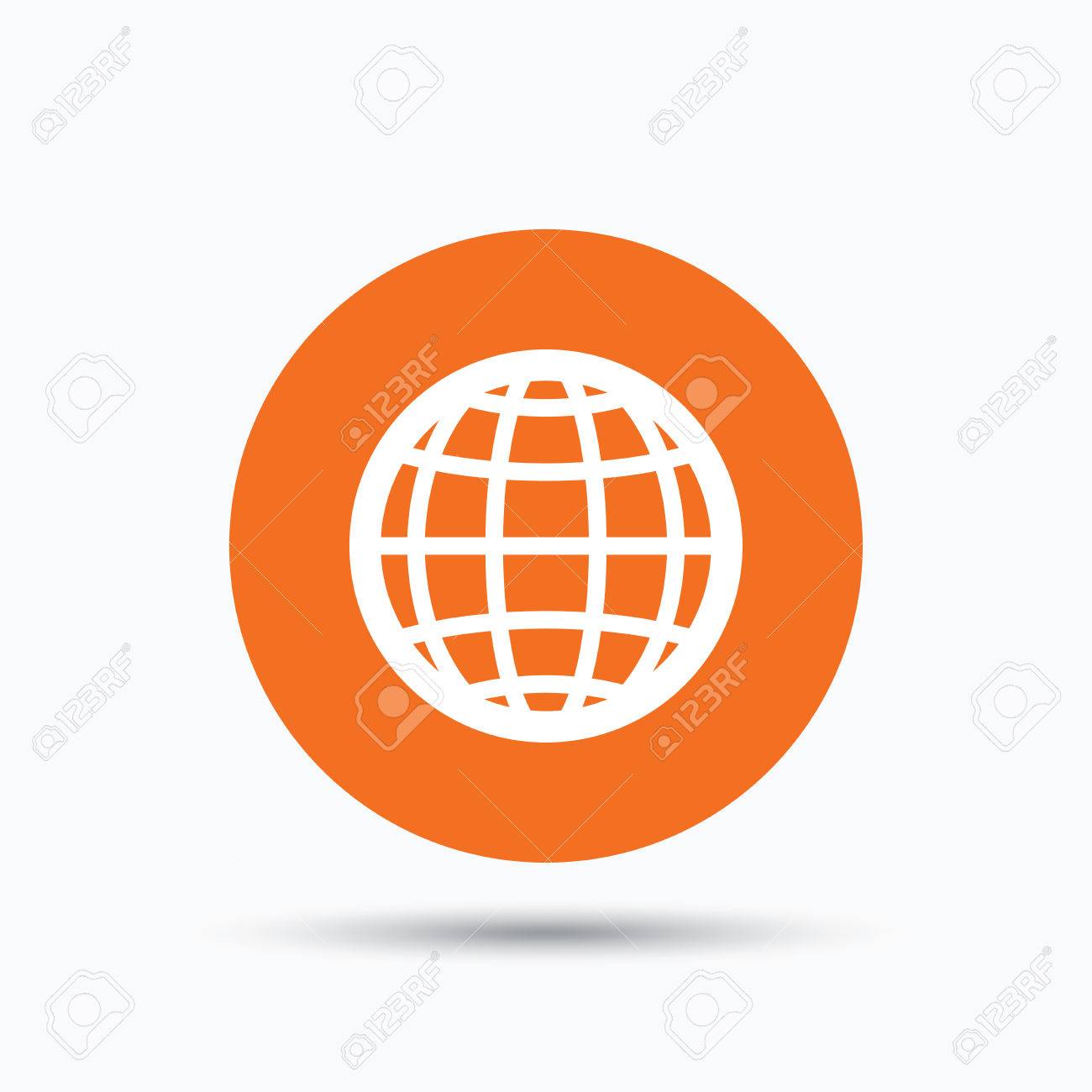 Icono Del Globo. Mundial O El Símbolo De Internet. Botón De ...