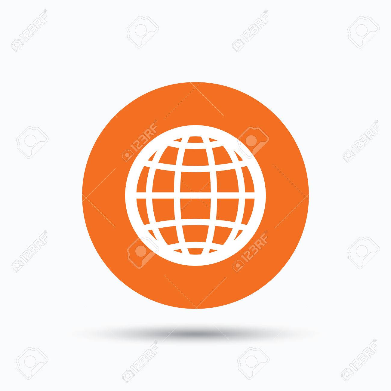 Icono Del Globo. Mundial O El Símbolo De Internet. Botón De ...