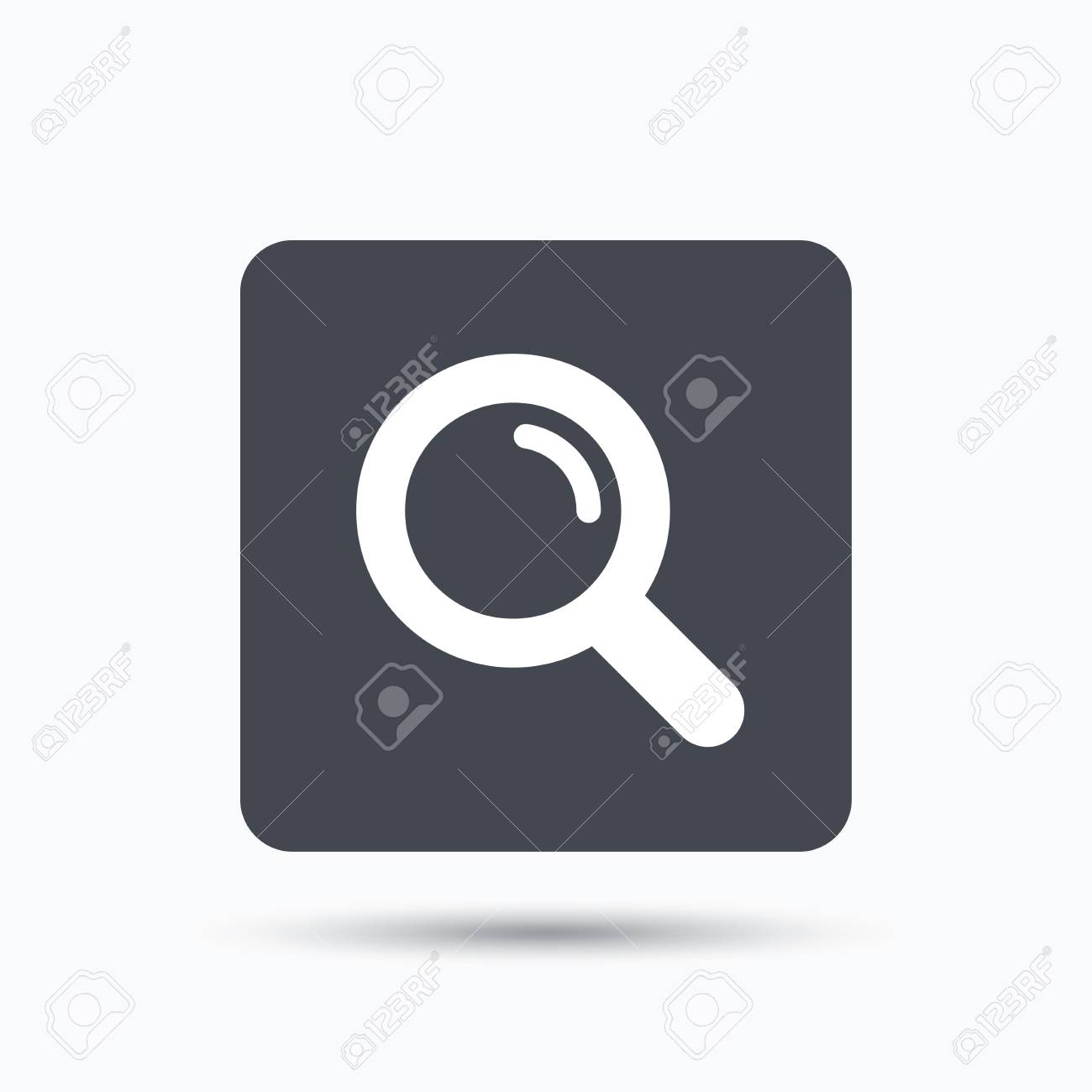 Magnifier Icon Search Magnifying Glass Symbol Gray Square Button Royalty Free Cliparts Vectors And Stock Illustration Image 61152664