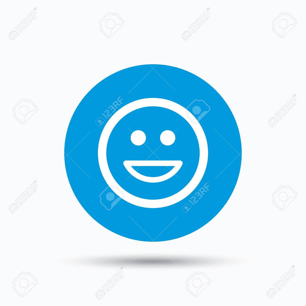 happy smile icon smiley laugh emoticon symbol blue circle button royalty free cliparts vectors and stock illustration image 62028930 happy smile icon smiley laugh emoticon symbol blue circle button