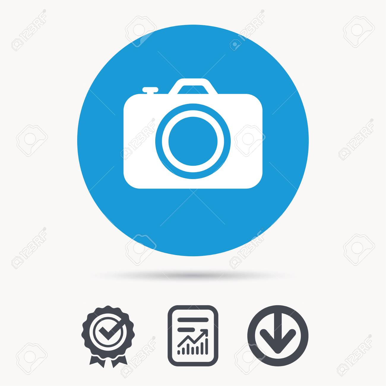 Camera Icon Professional Photocamera Symbol Achievement Check Royalty Free Cliparts Vectors And Stock Illustration Image 68663134