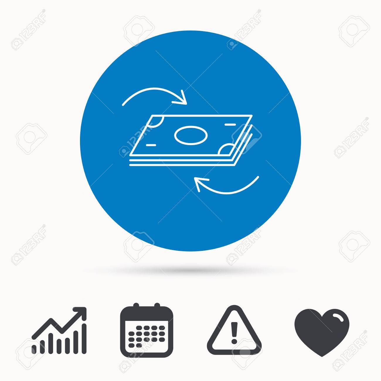money flow icon cash investment sign currency exchange symbol cash flow calendar