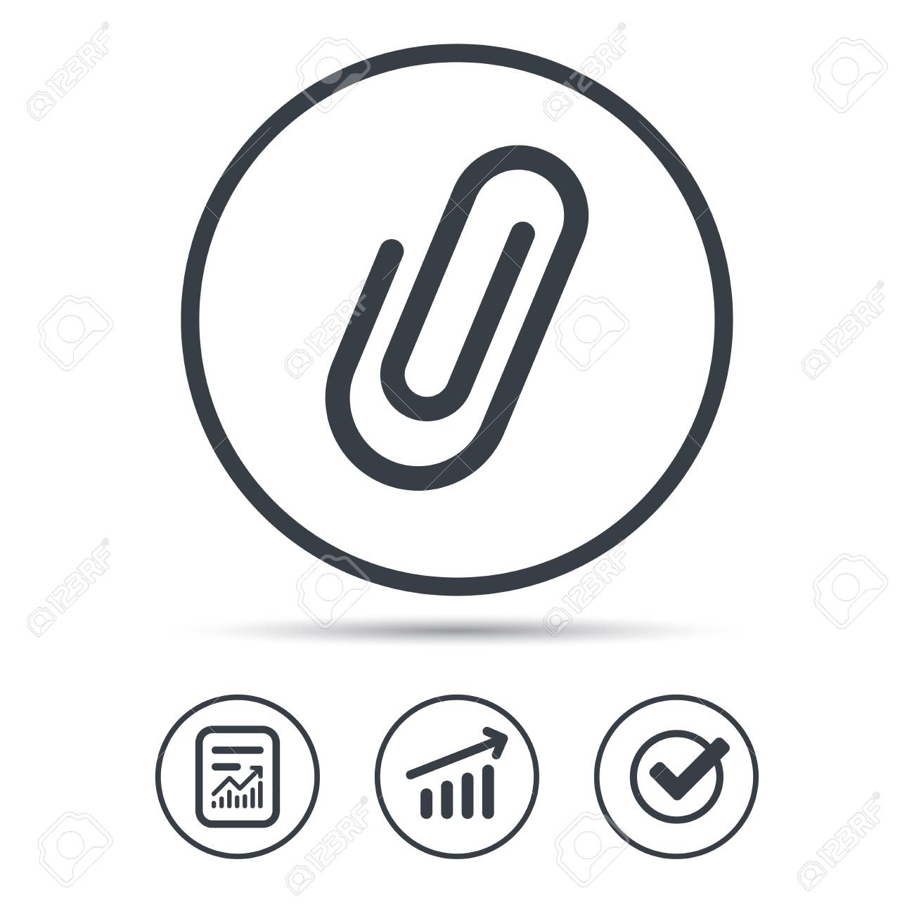attachment icon paper clip symbol report document graph chart