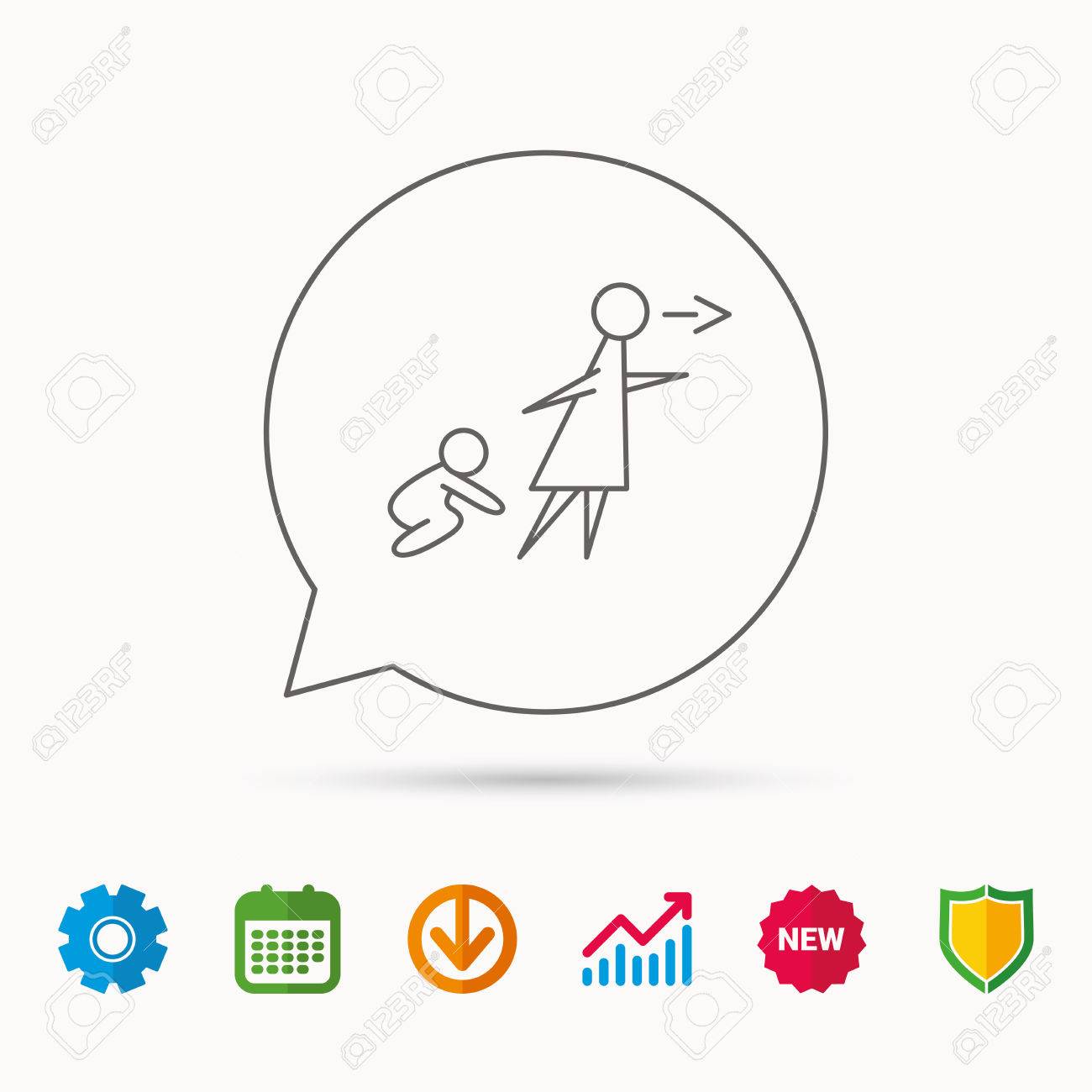 babysitting care sign do not leave your child alone symbol