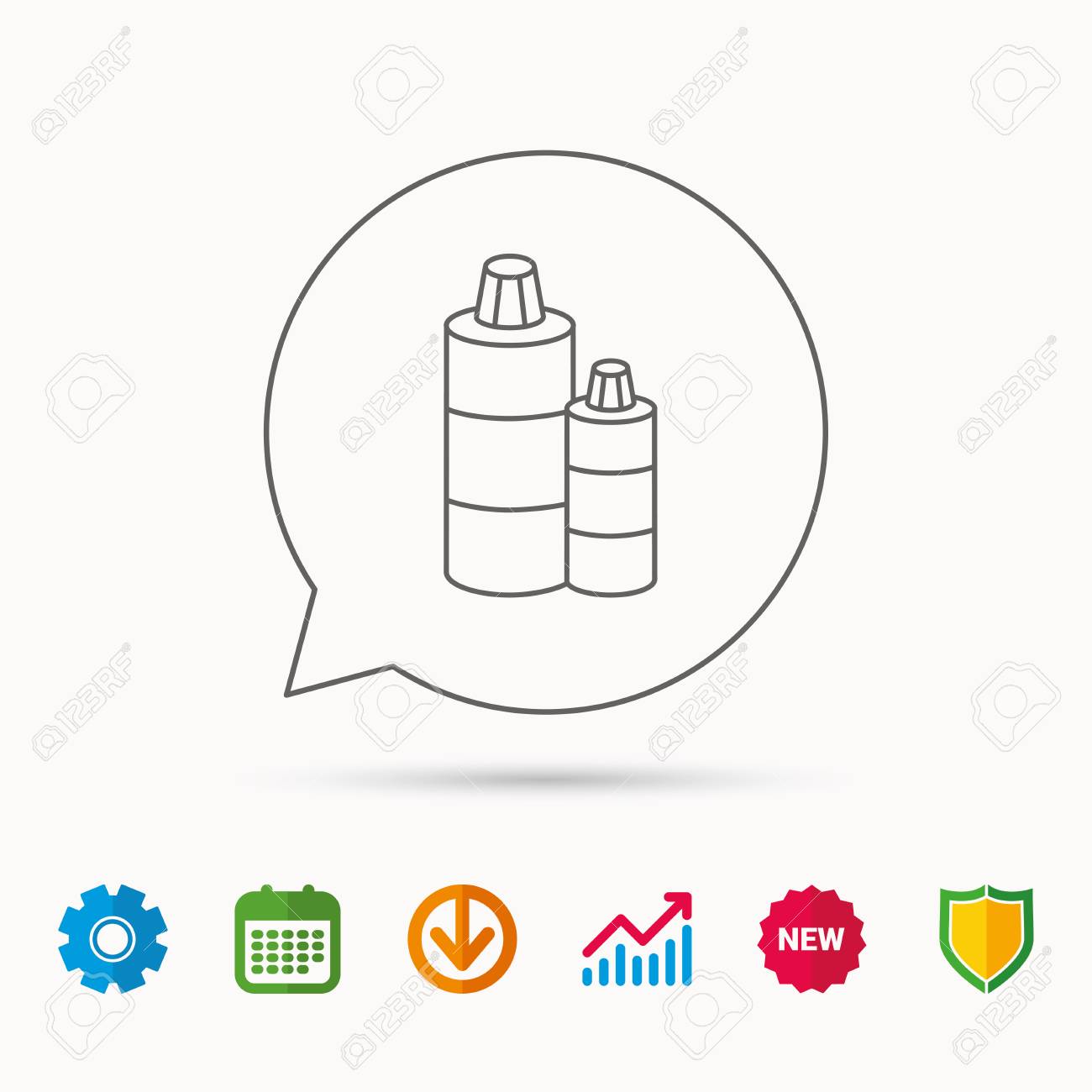 shampoo bottles icon liquid