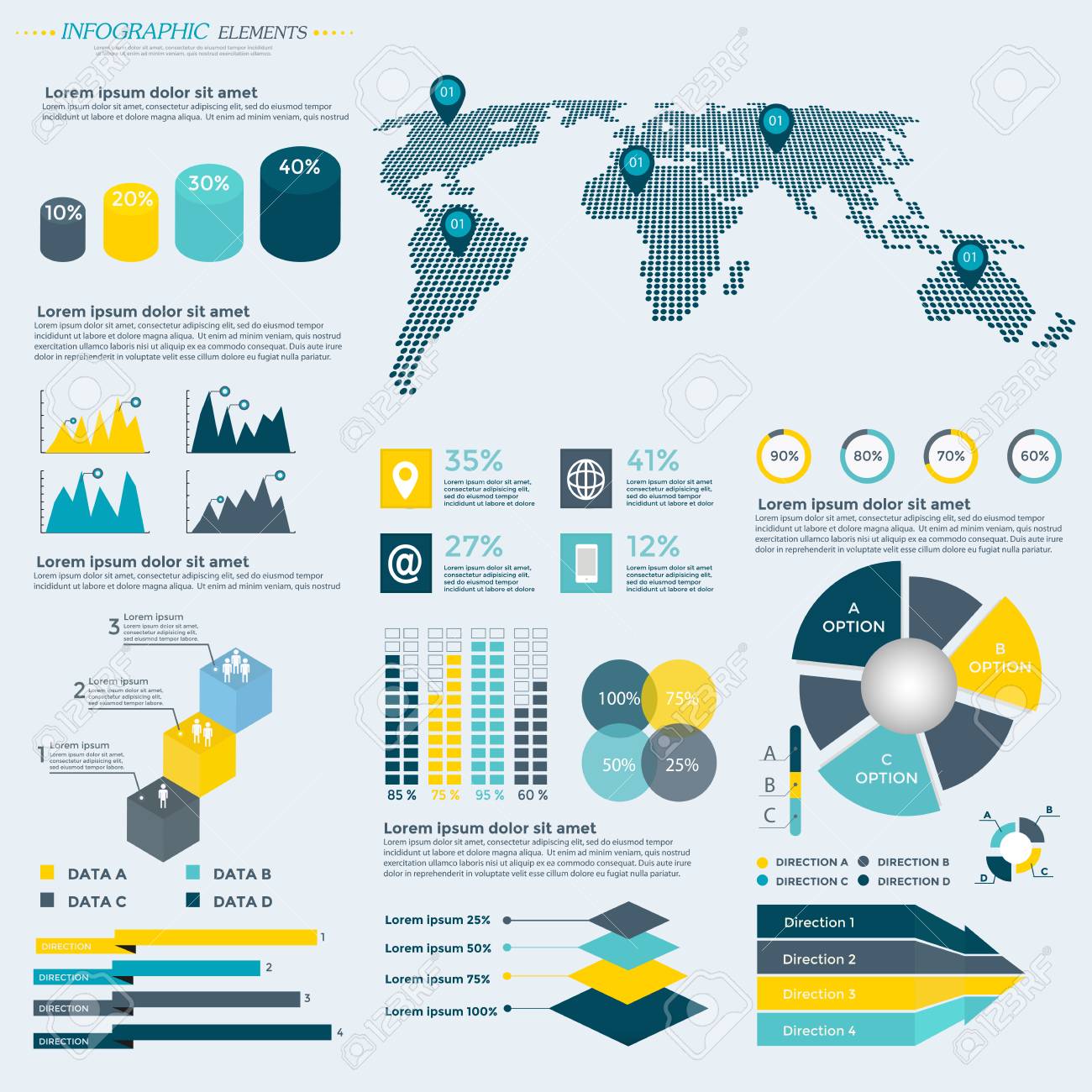 infographics elements collection business vector illustration