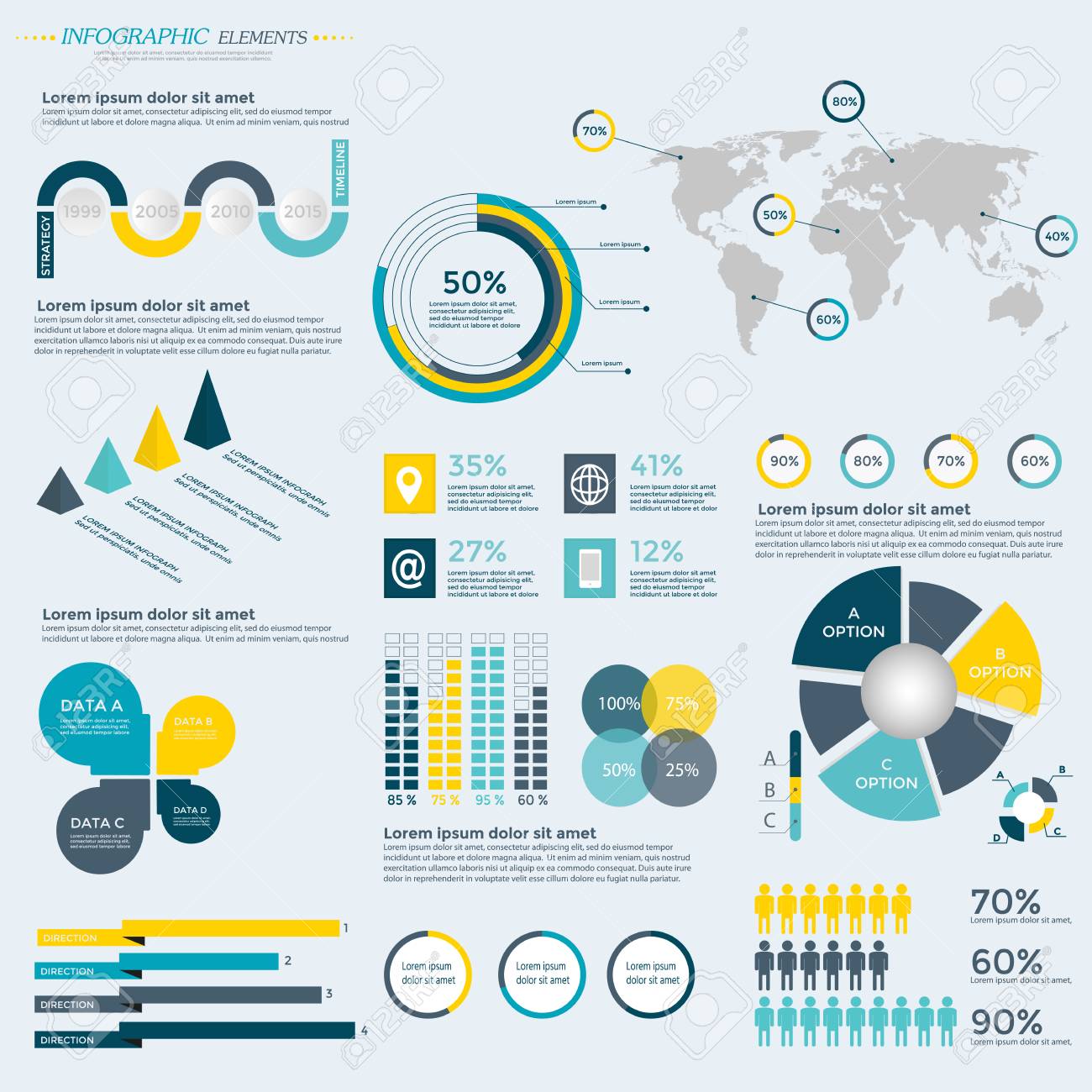 business infographics illustration for presentation booklet