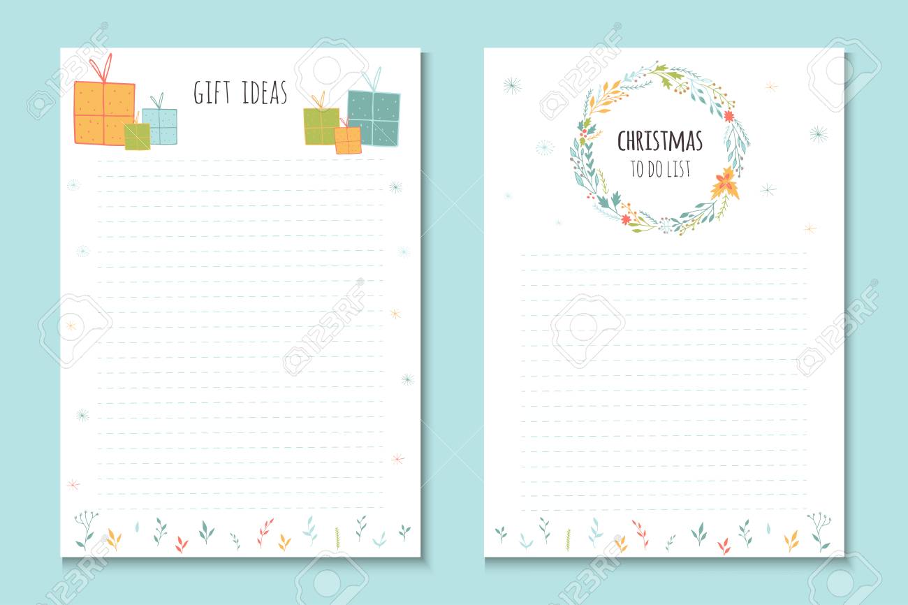 christmas holiday to do lists cute notes with winter vector christmas to do list template