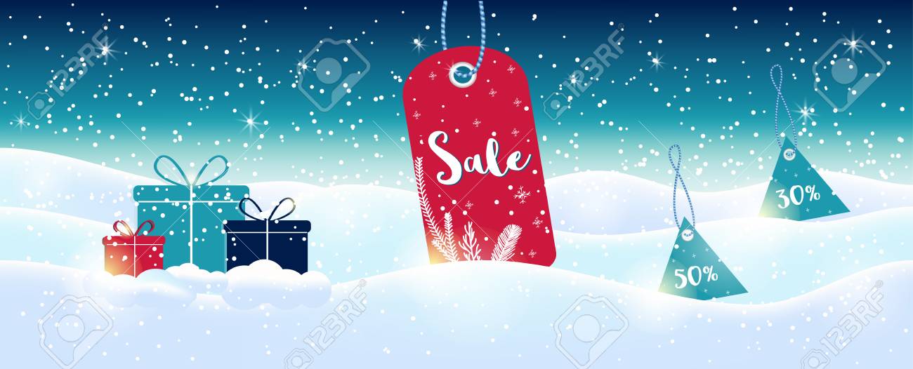 winter social media sale banners and ads web template collection