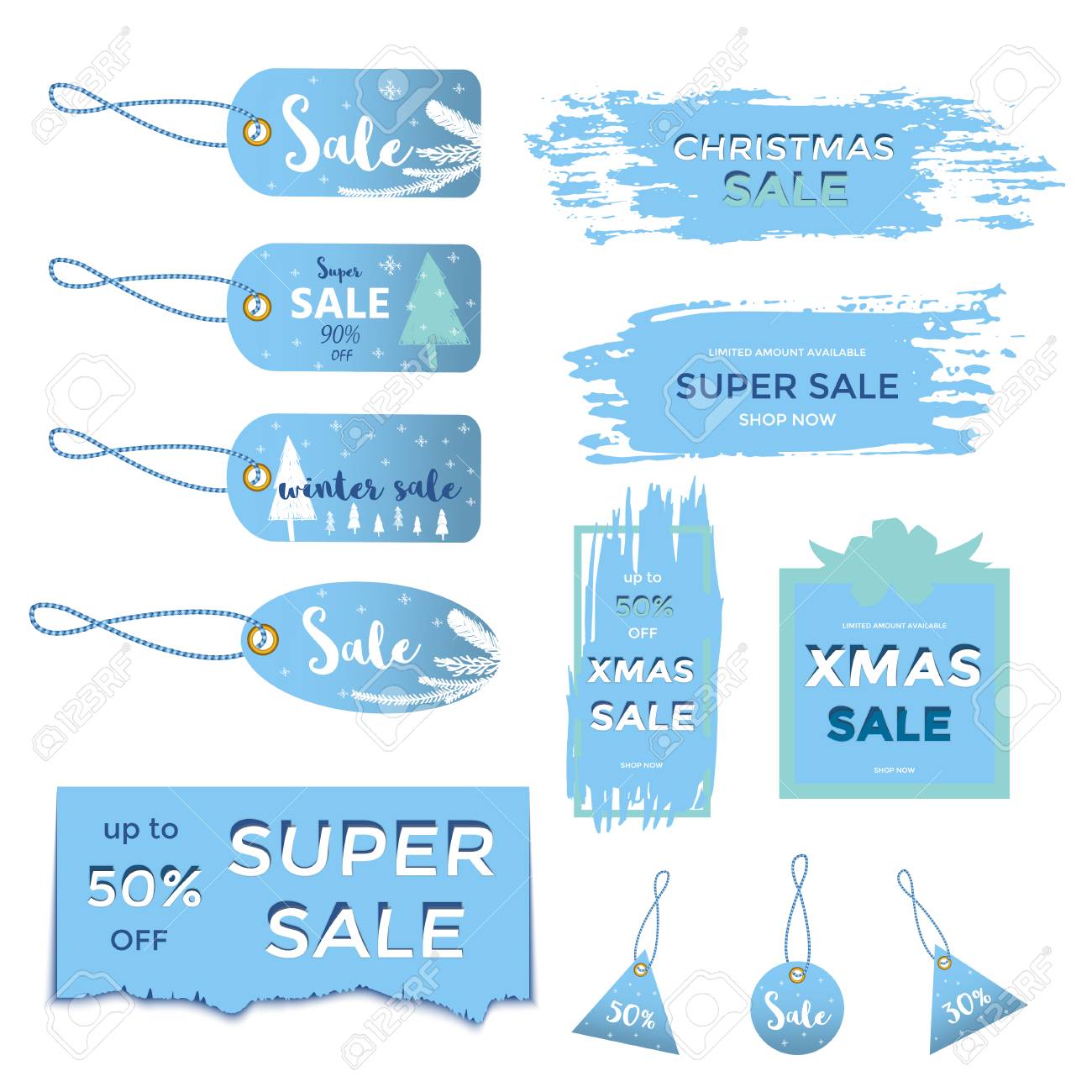 winter social media sale banners and ads web template collection winter newsletter template