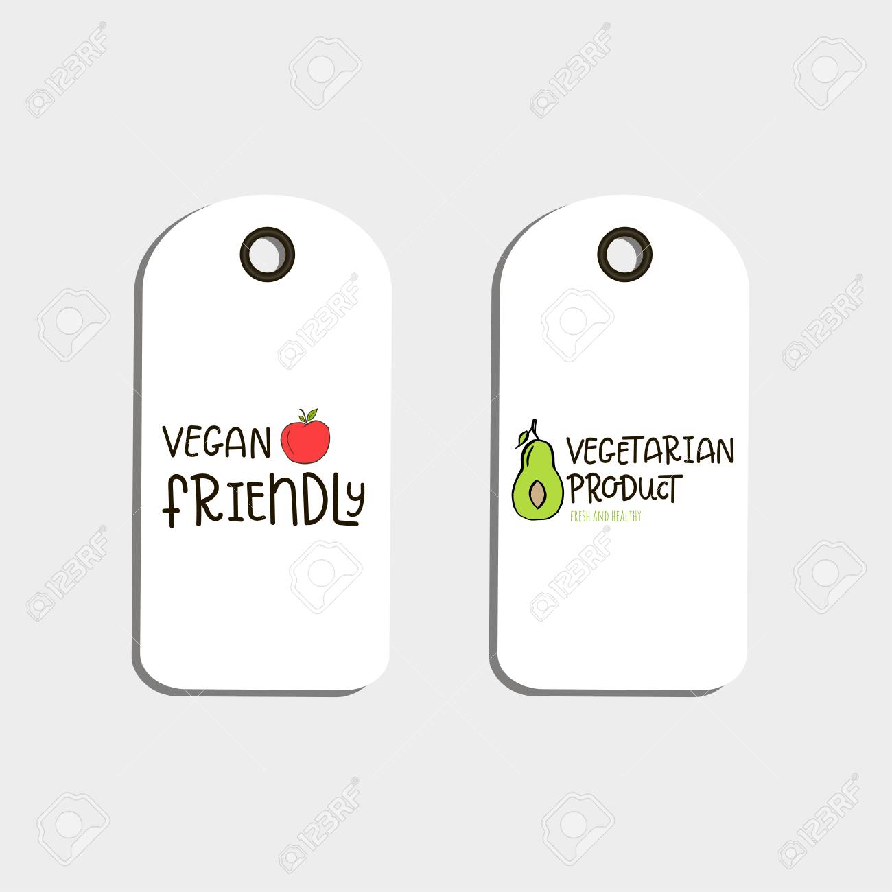 set of vector eco badge or tag bio green logo vegan sign for cafe
