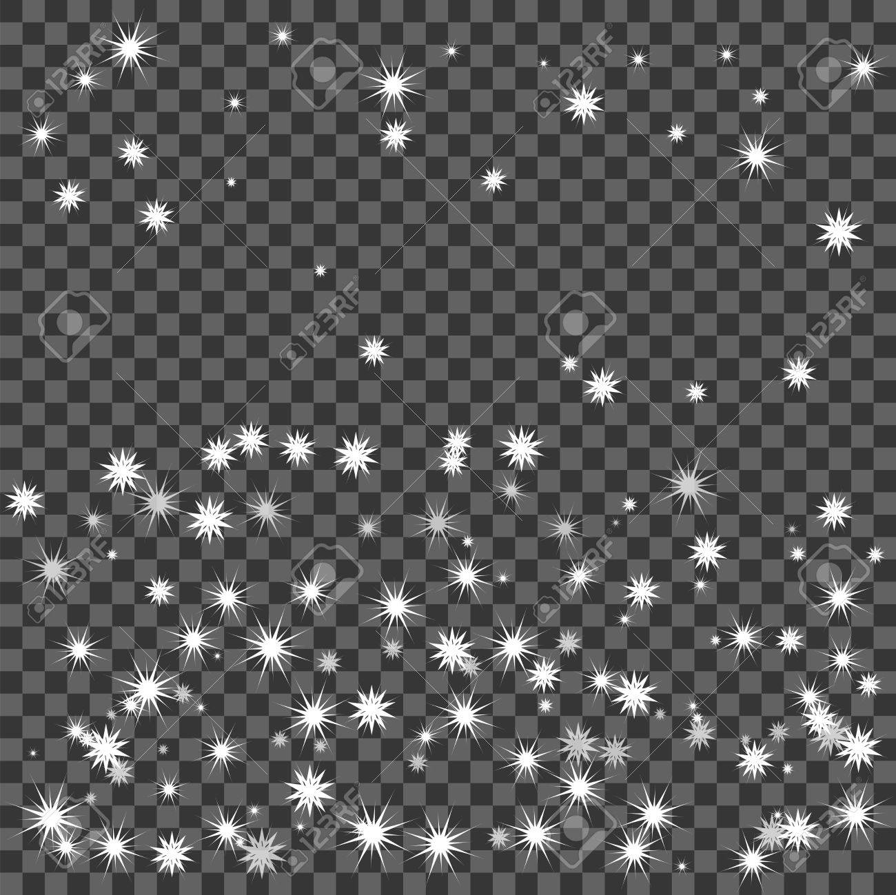 White Stars Isolated On Transparent Background Confetti