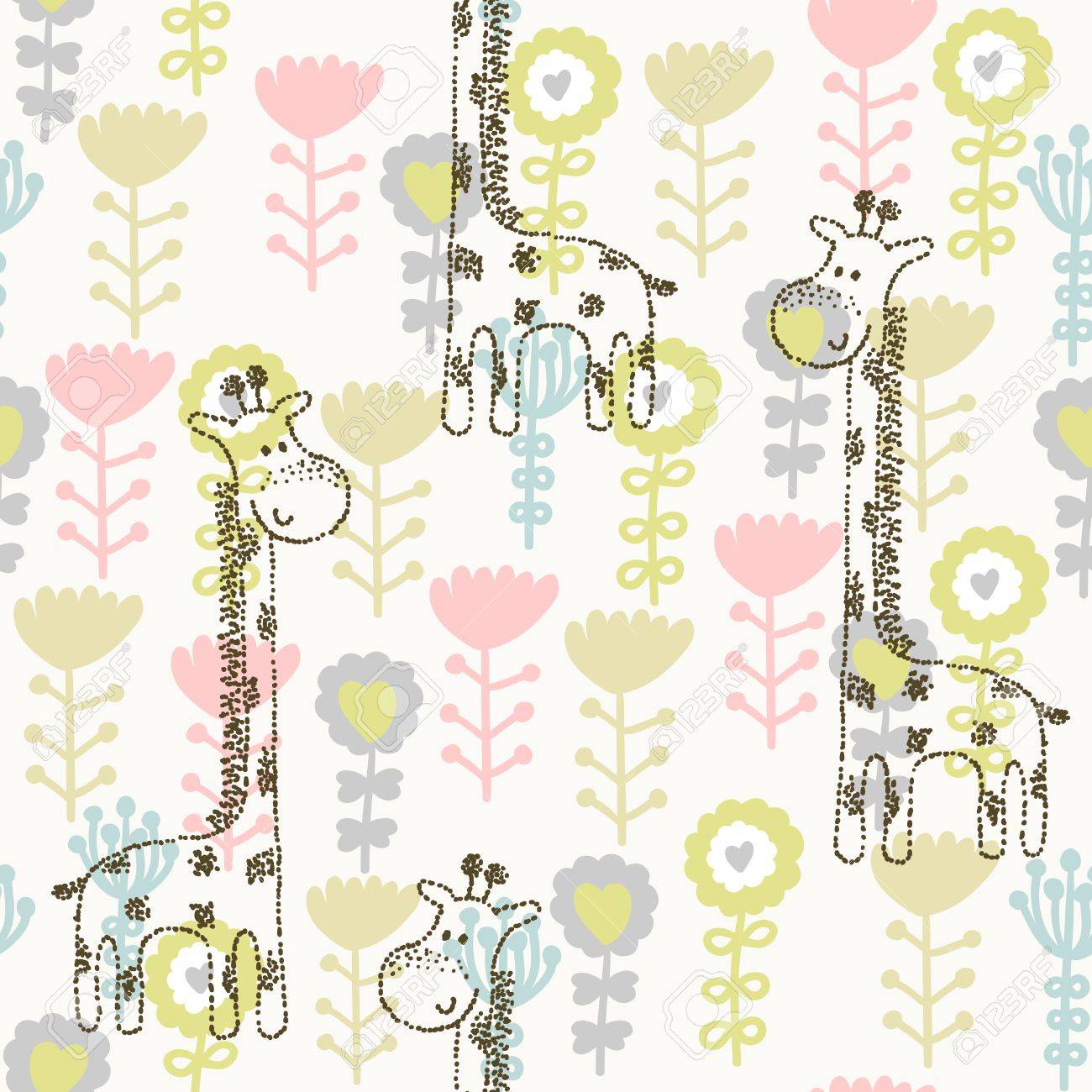 かわいい赤ちゃんは シームレスなパターンを落書き パステル カラーの背景 のイラスト素材 ベクタ Image 6436